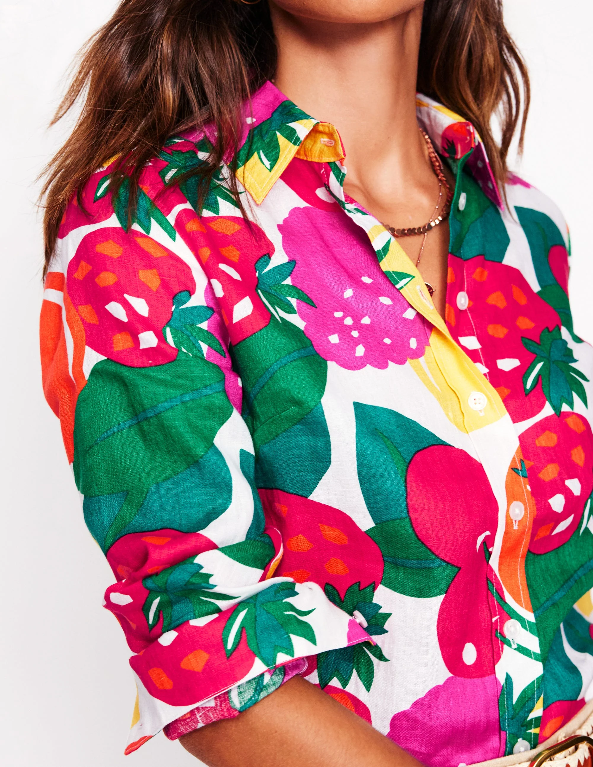 Sienna Leinenhemd-Bunt, Sommerfrüchte - Image 2