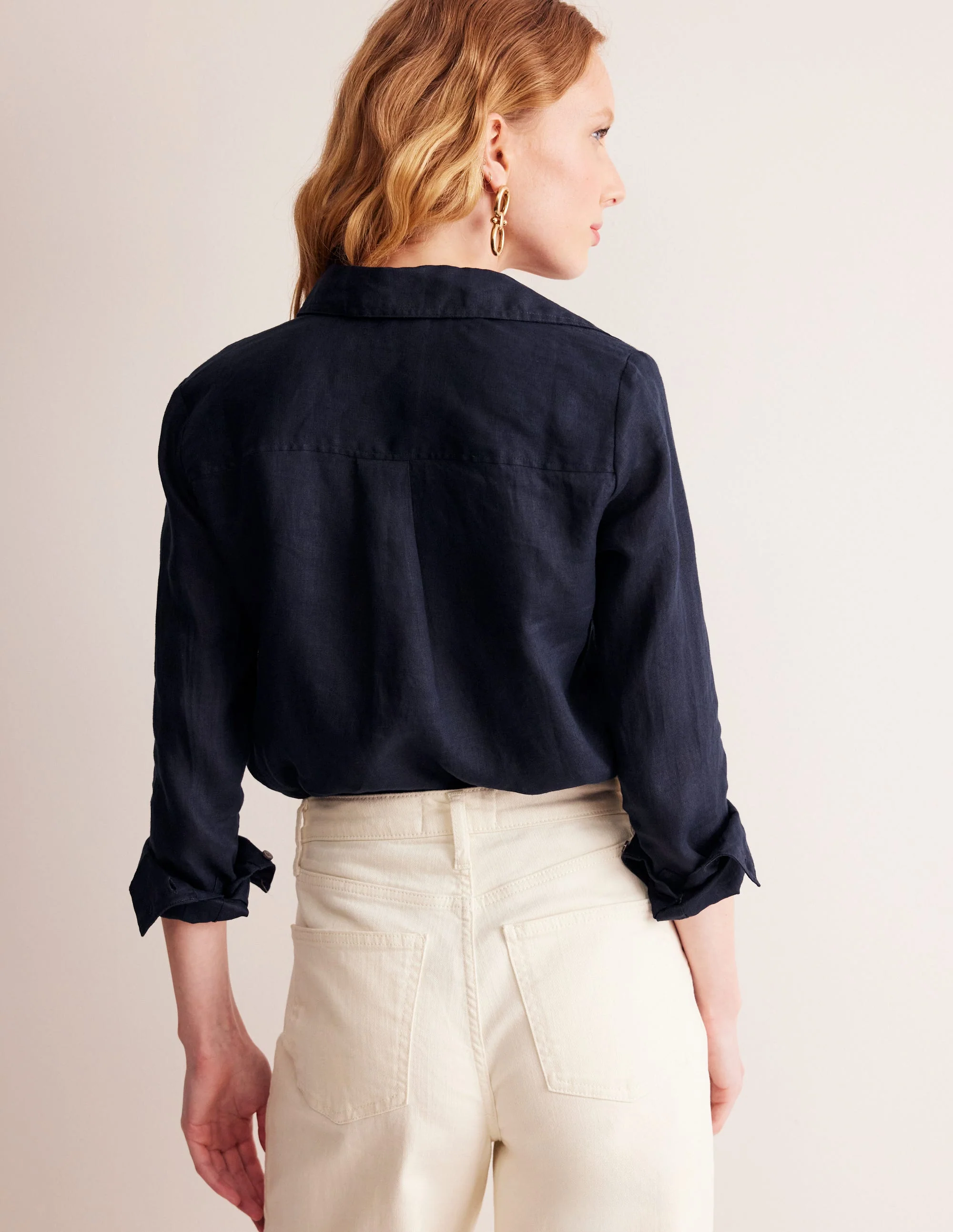 Sienna Leinenhemd-Marineblau - Image 3