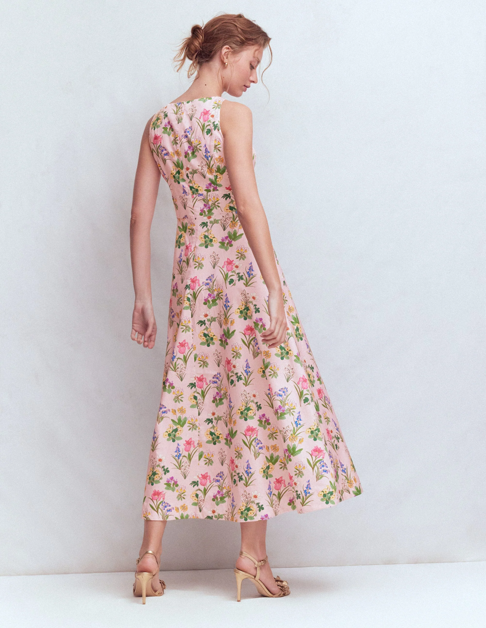 Silvia Maxikleid mit Korsettstäbchen am Oberteil-Französisches Rosa, Zarte Blüten - Image 3
