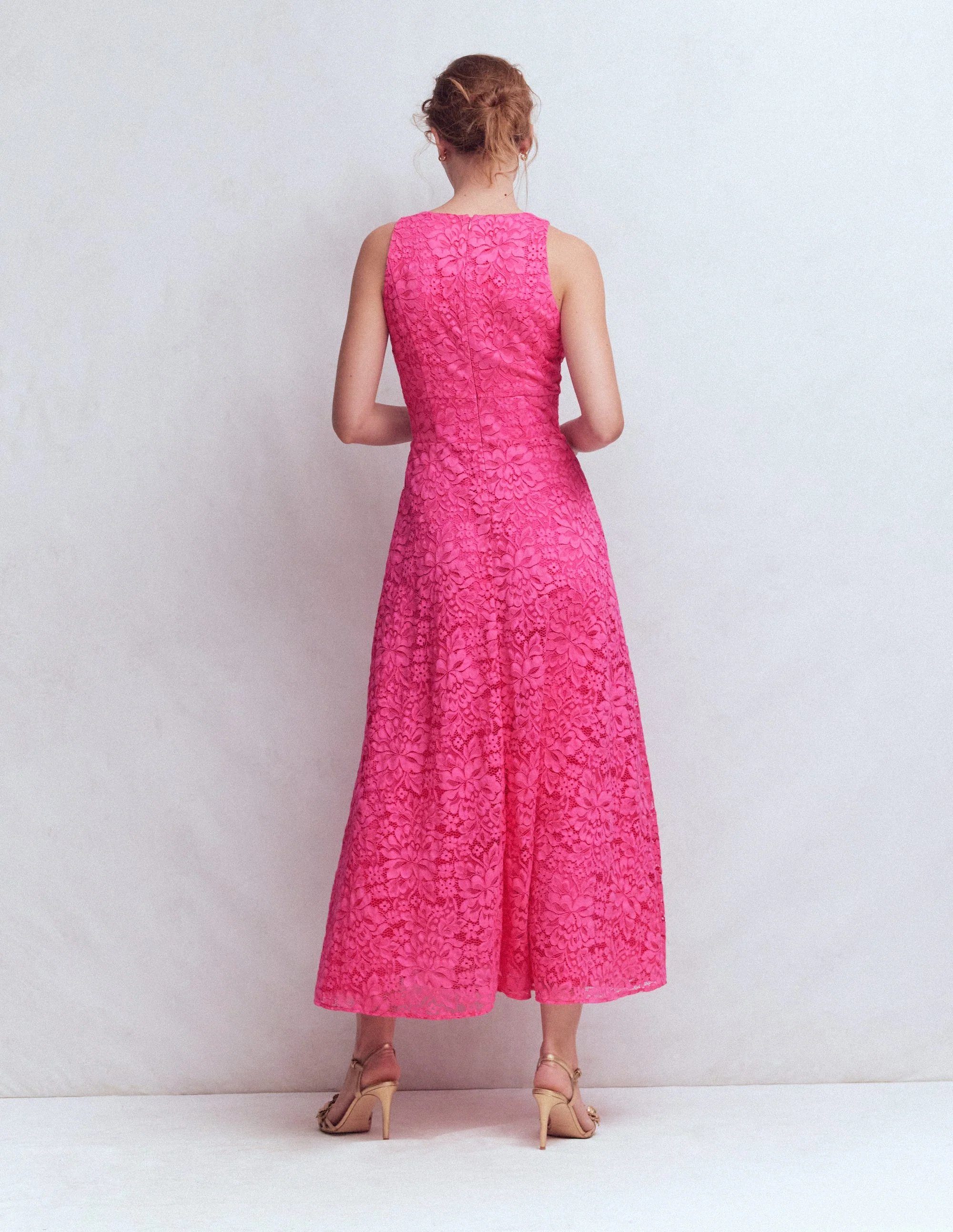 Silvia Maxikleid mit Korsettstäbchen am Oberteil-Kräftiges Rosa Spitze - Image 3