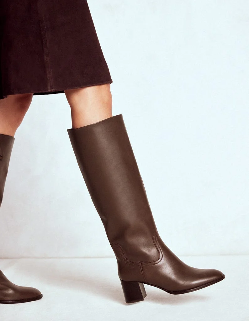Skye Elegante, kniehohe Stiefel-Schoko - Image 2