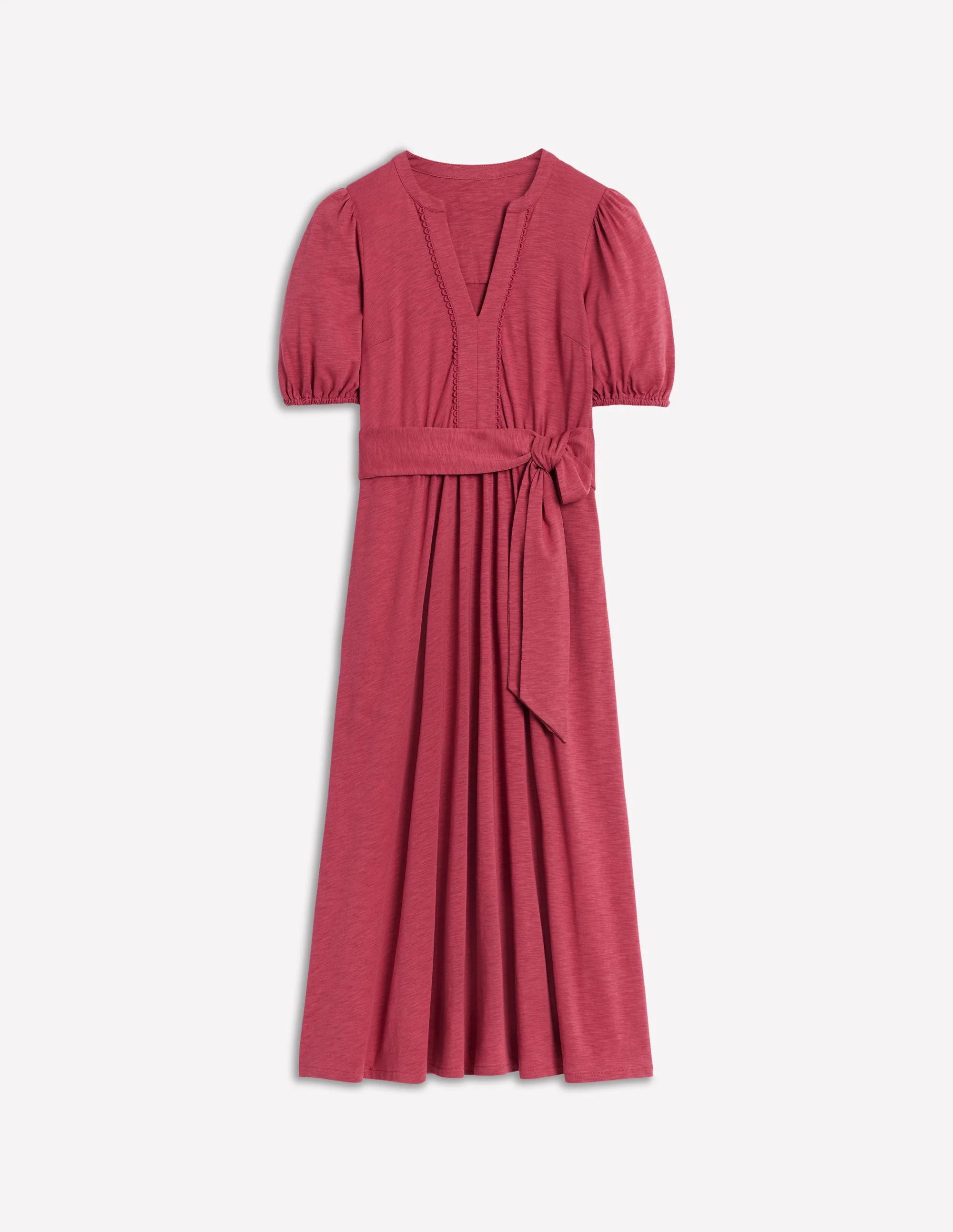Sofia Jersey-Midikleid mit Besatz-Terrakotta-Rot - Image 5