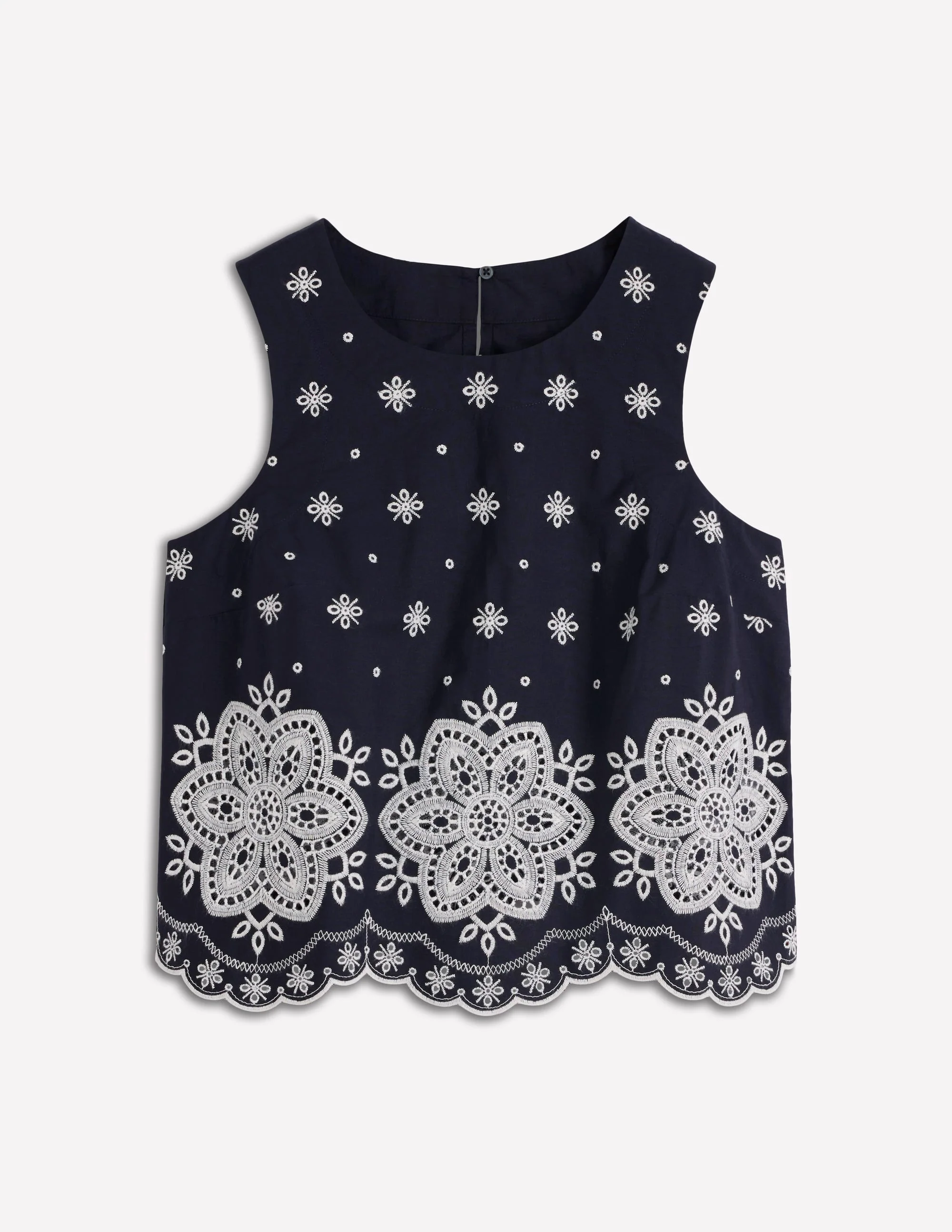 Sofia Top zum Überwerfen mit Lochstickerei-Marineblau - Image 8
