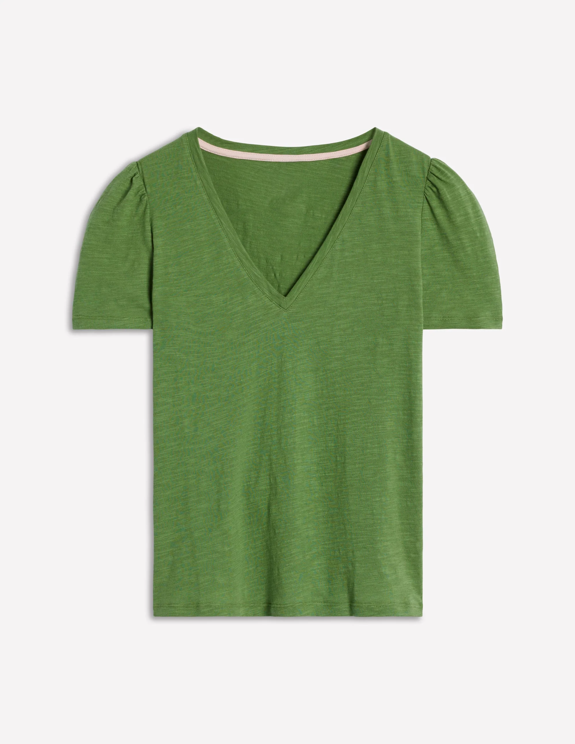 Sophie Flammgarn-T-Shirt mit V-Ausschnitt-Dunkles Teichgrün - Image 5