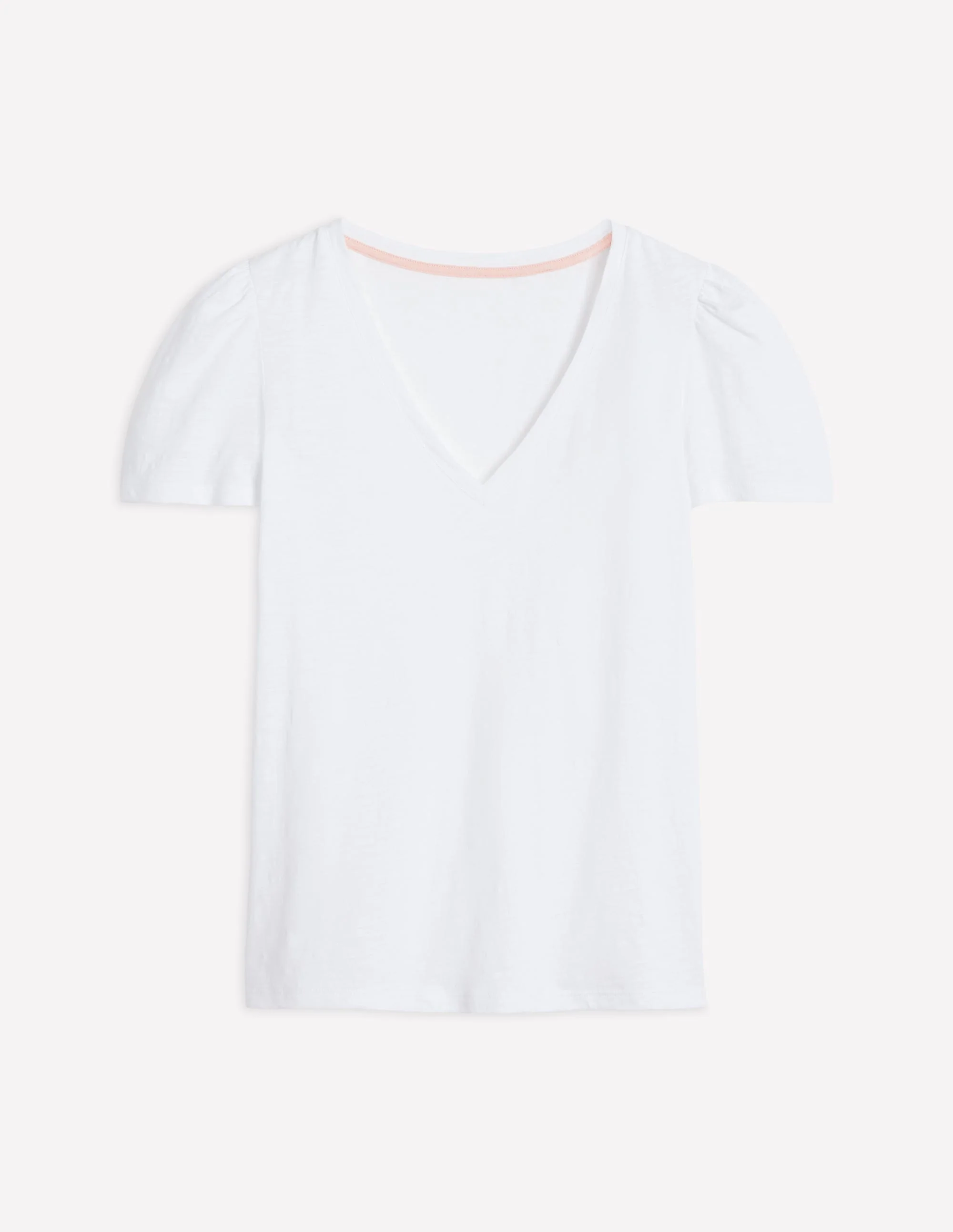 Sophie Flammgarn-T-Shirt mit V-Ausschnitt-Weiß - Image 6