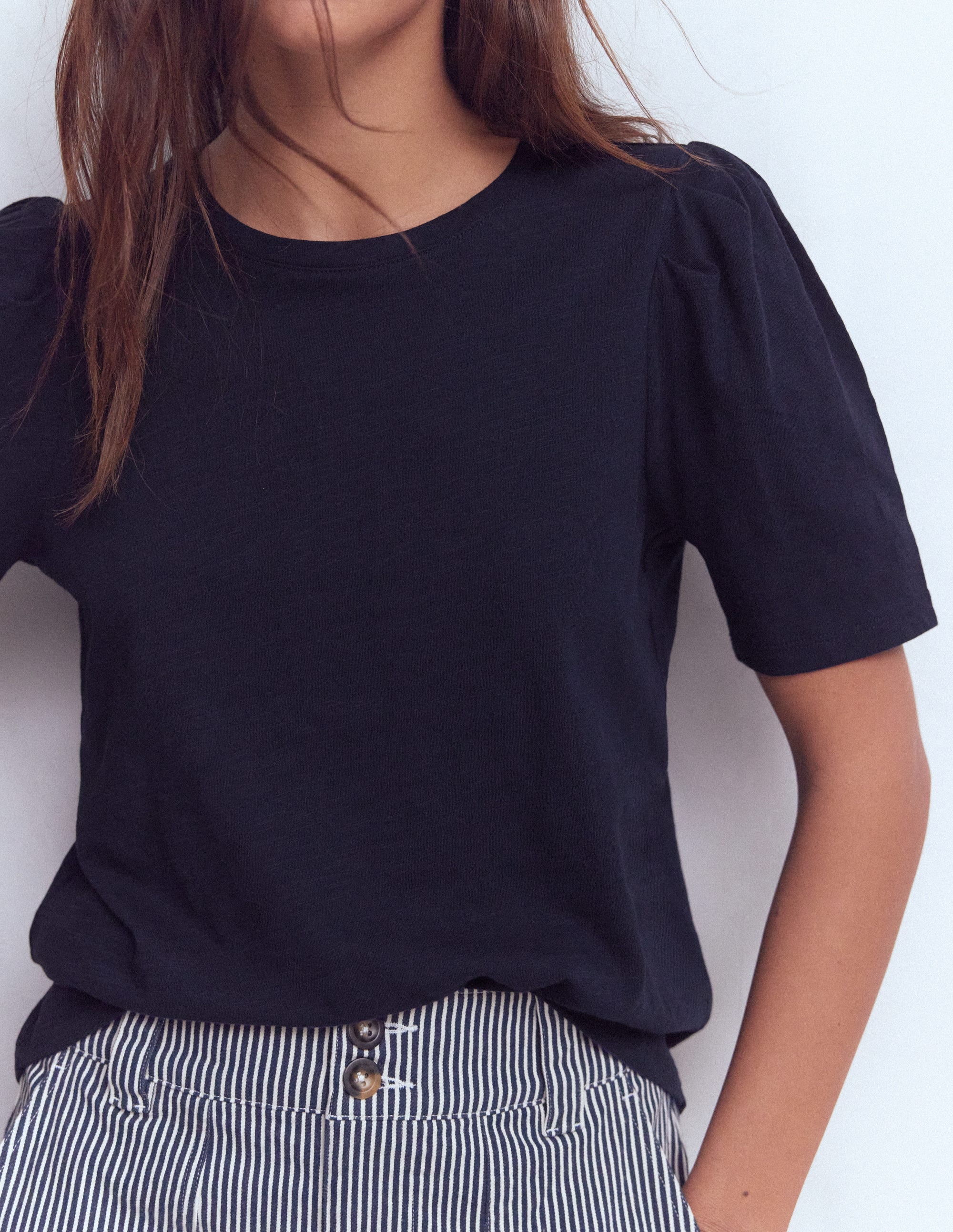 Sophie T-Shirt mit Puffärmeln-Marineblau - Image 2