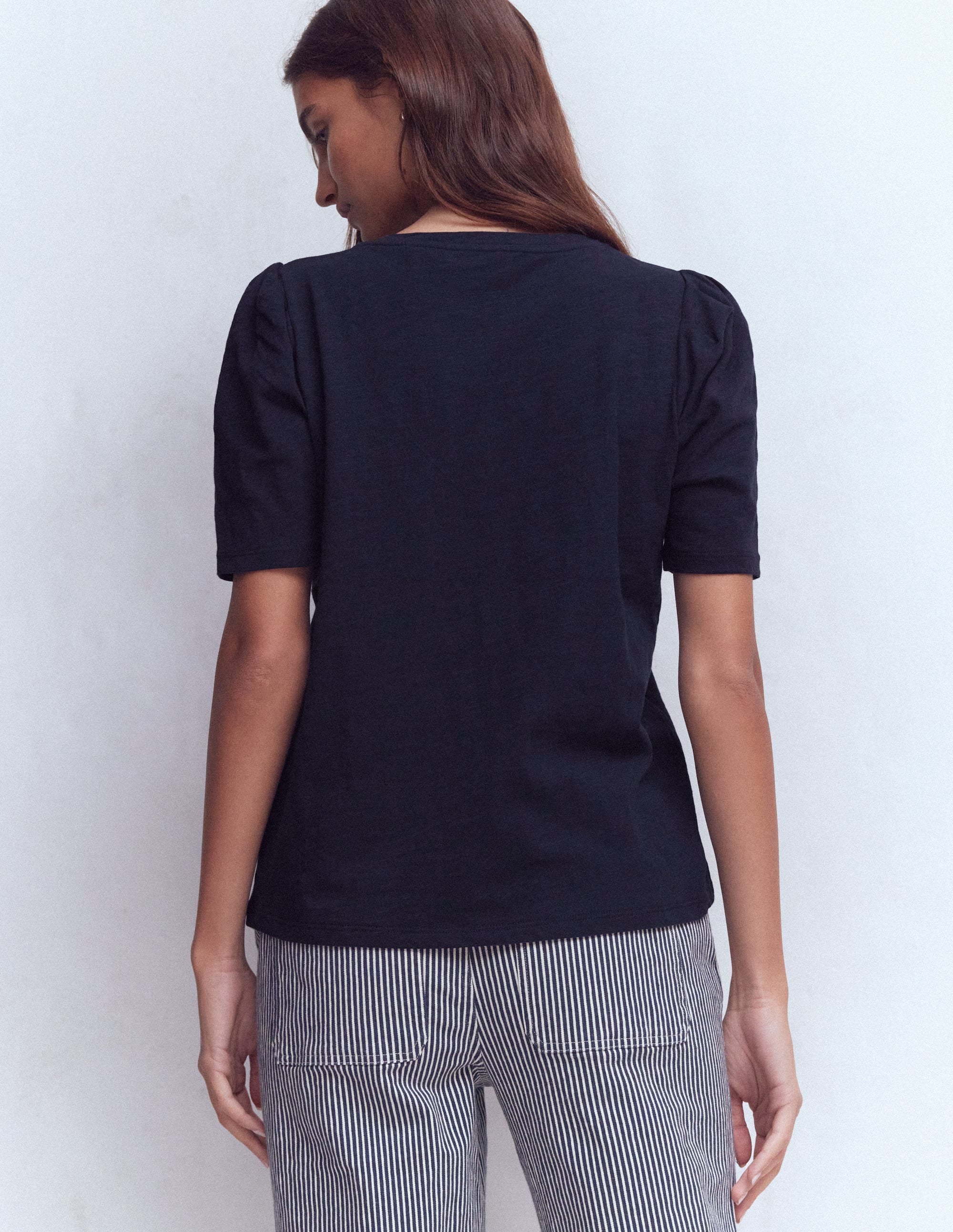 Sophie T-Shirt mit Puffärmeln-Marineblau - Image 3
