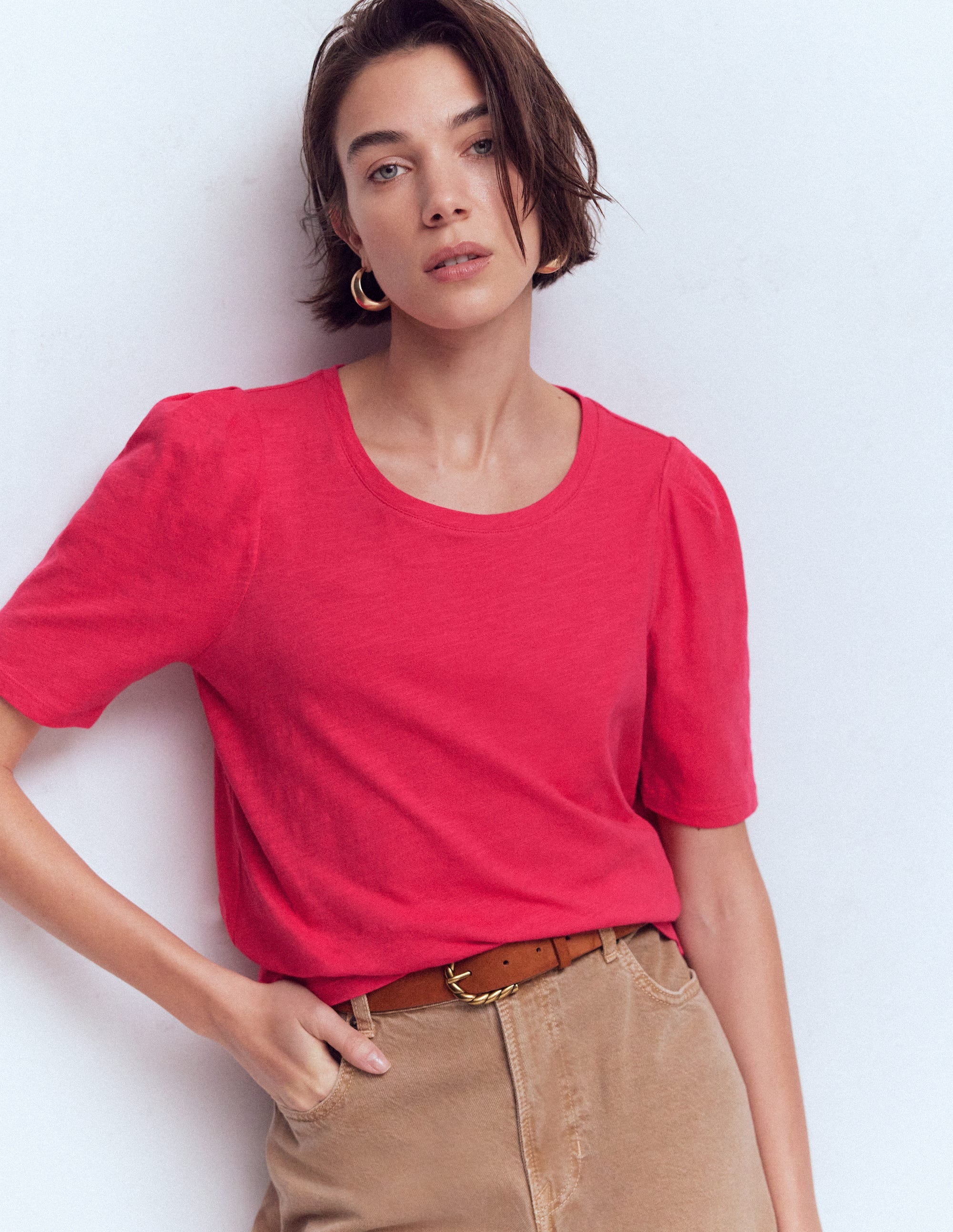 Sophie T-Shirt mit Puffärmeln-Opulentes Rosa - Image 4