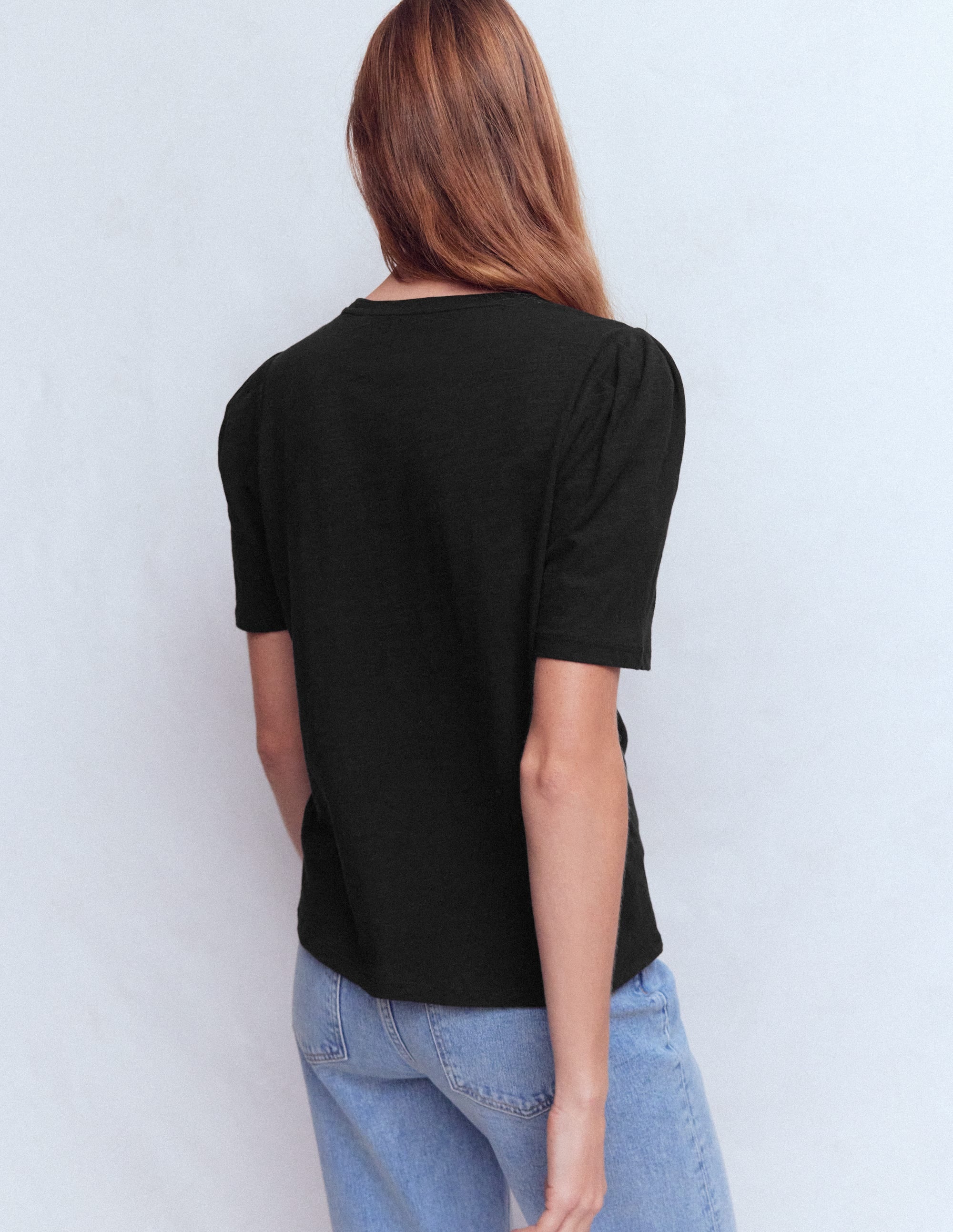 Sophie T-Shirt mit Puffärmeln-Schwarz - Image 3