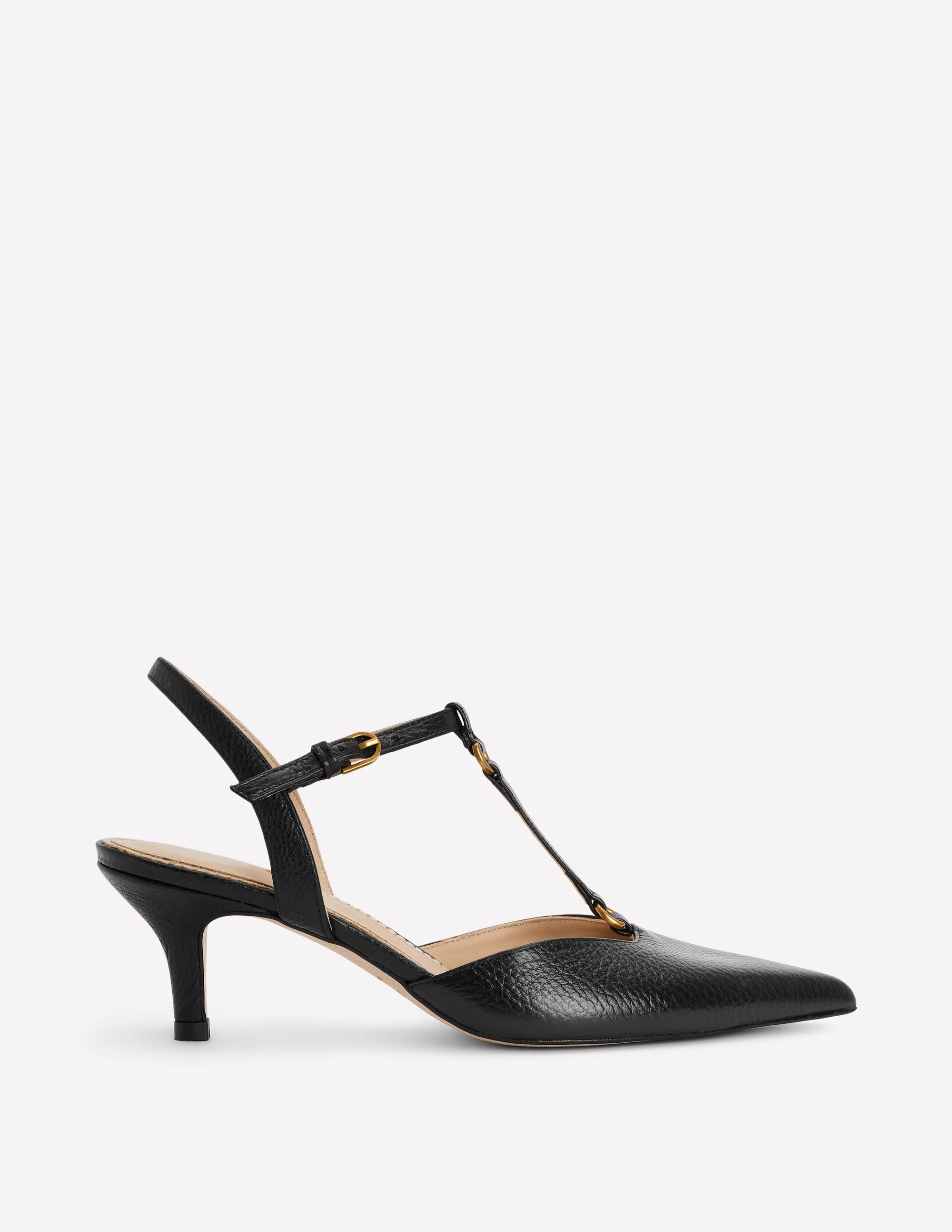 Spitze Absatzschuhe mit T-Steg-Schwarz
