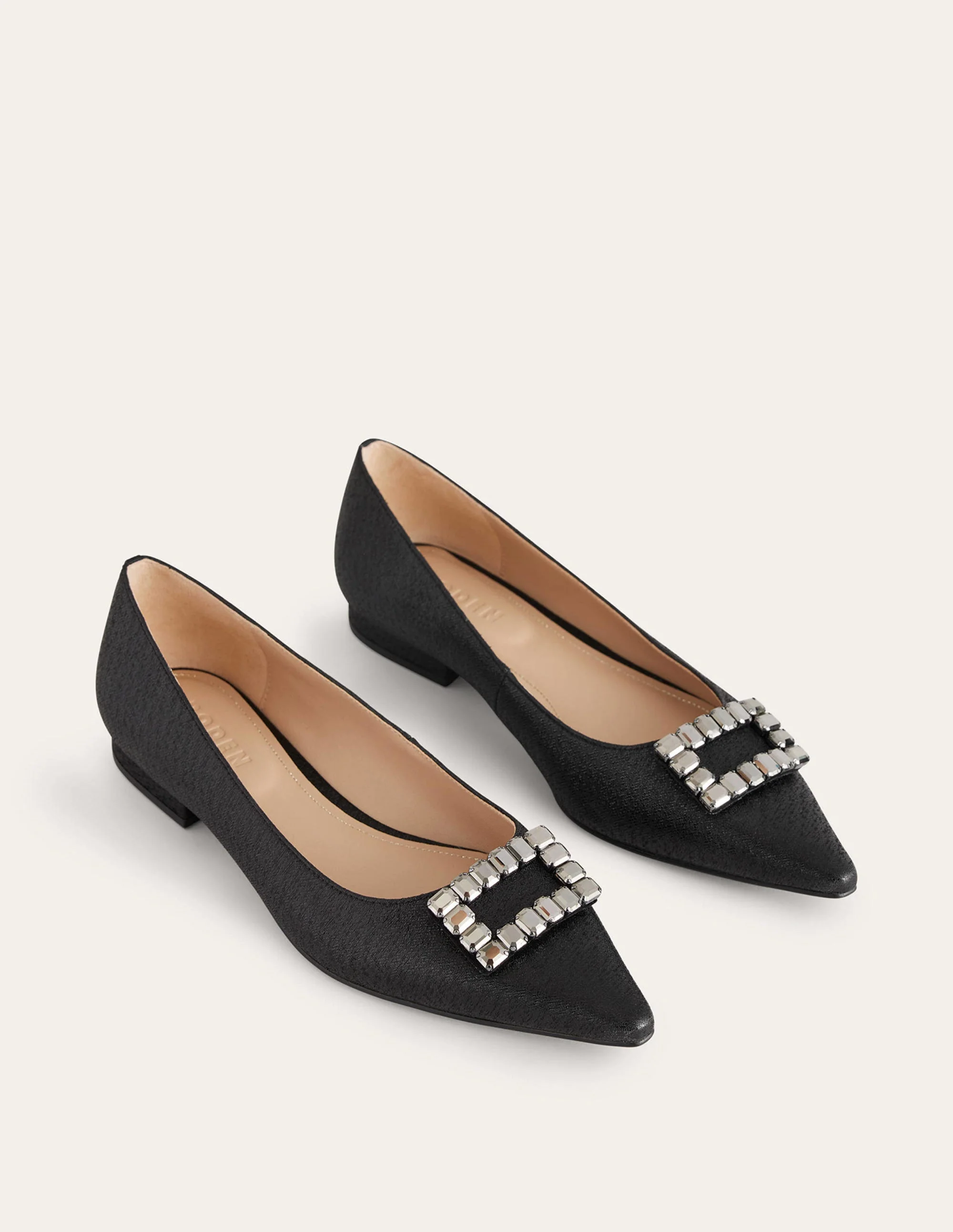 Spitze Ballerinas mit Verzierung-Schwarz-Metallic - Image 3