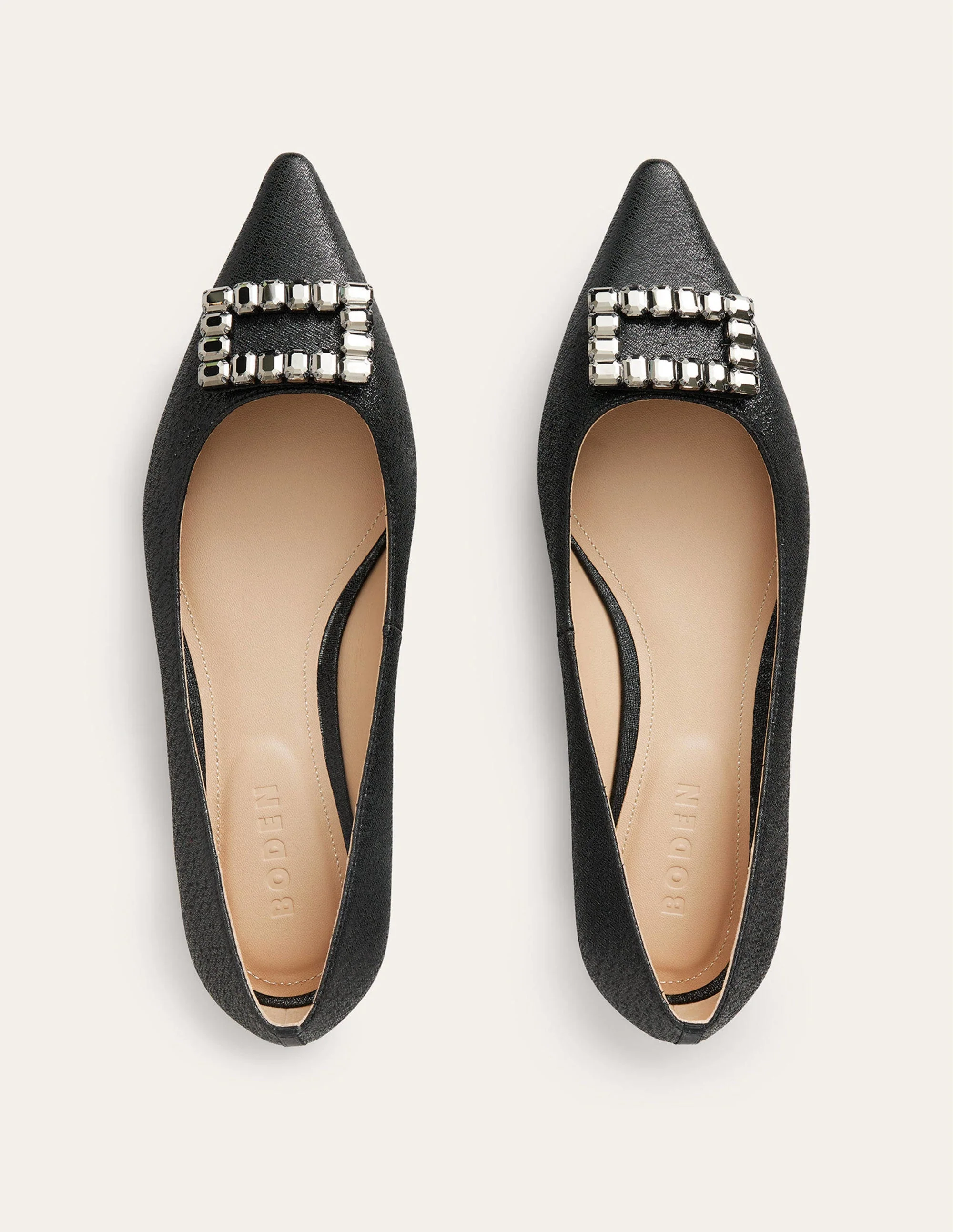 Spitze Ballerinas mit Verzierung-Schwarz-Metallic - Image 5