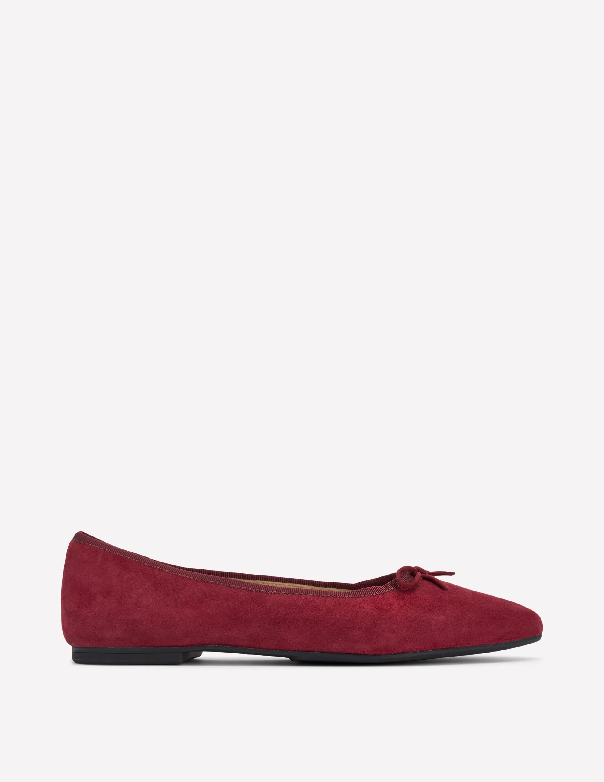 Spitze, flache Schuhe mit flexibler Sohle-Oxblood