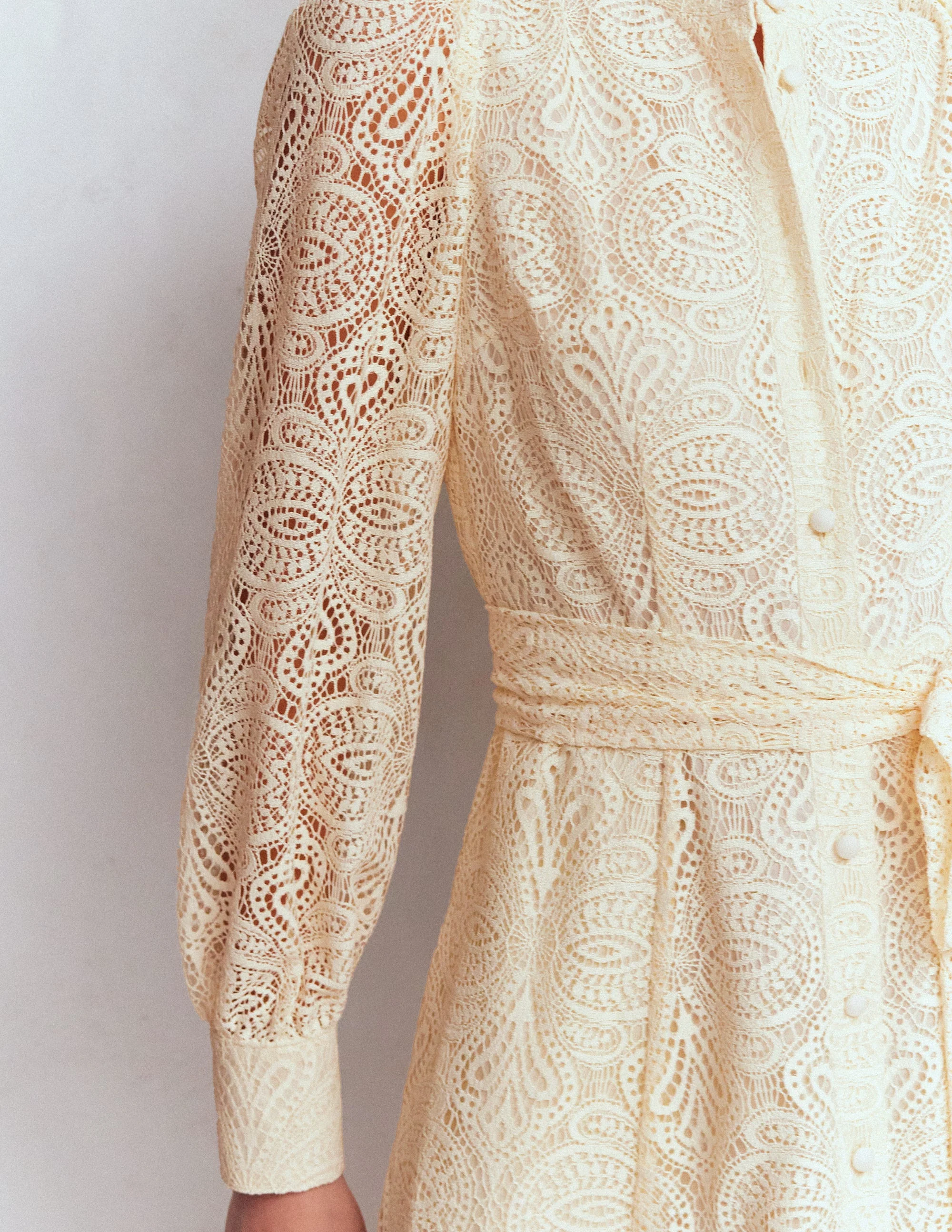 Spitzenkleid mit Blousonärmeln-Naturweiß Spitze - Image 5