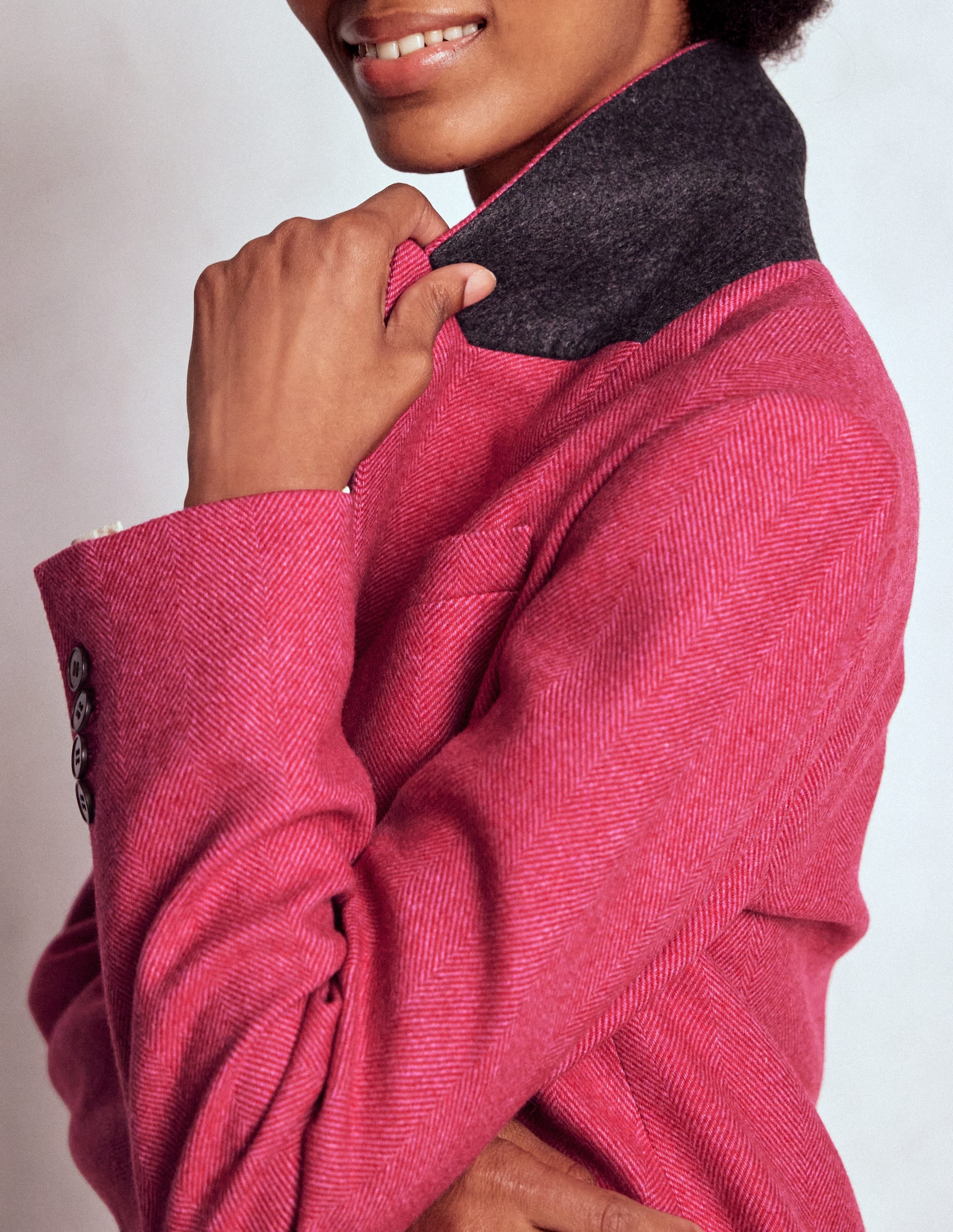 Stamford Blazer aus Wollmischung-Rot und Rosa Breites Fischgrätmuster - Image 2