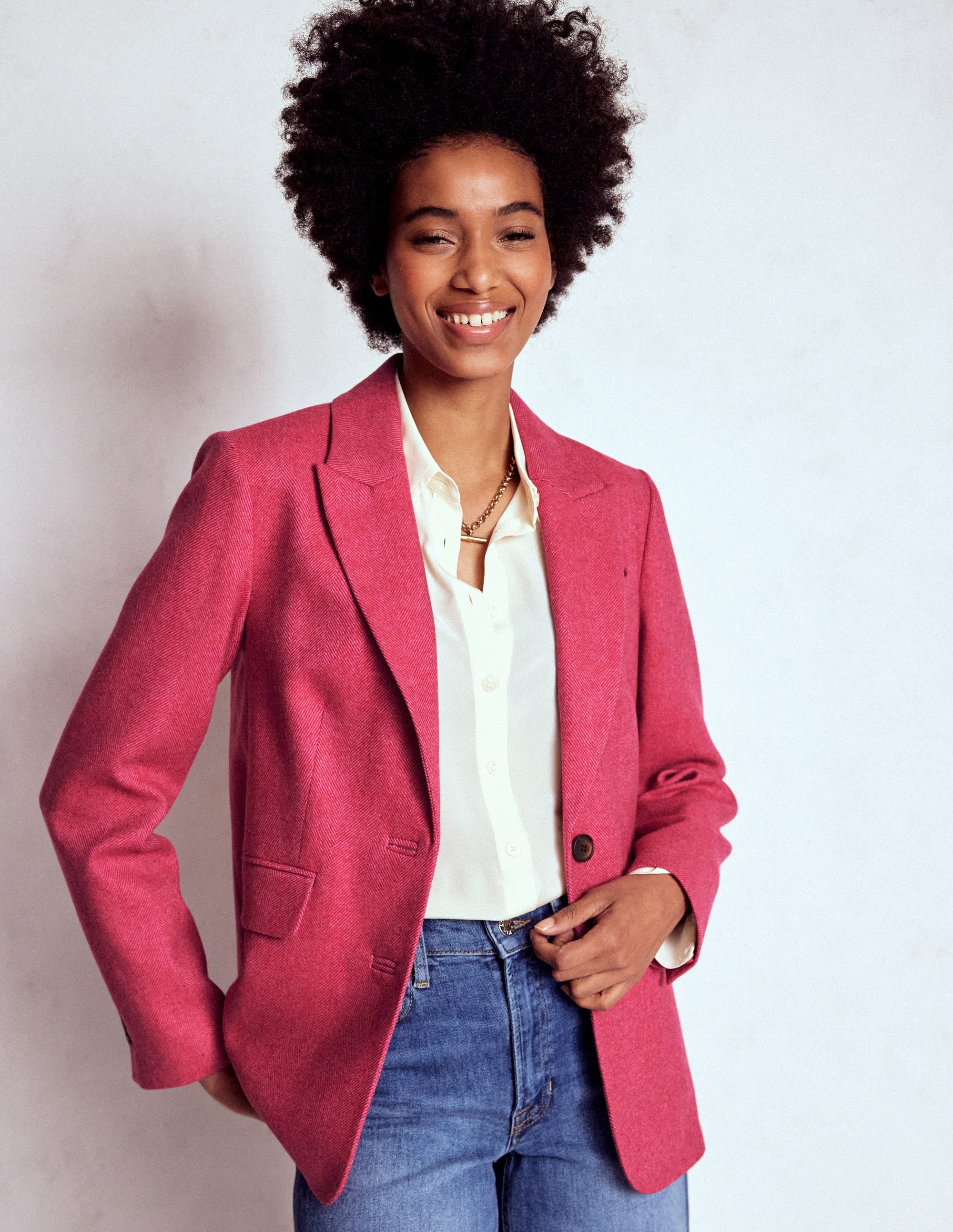 Stamford Blazer aus Wollmischung-Rot und Rosa Breites Fischgrätmuster - Image 4