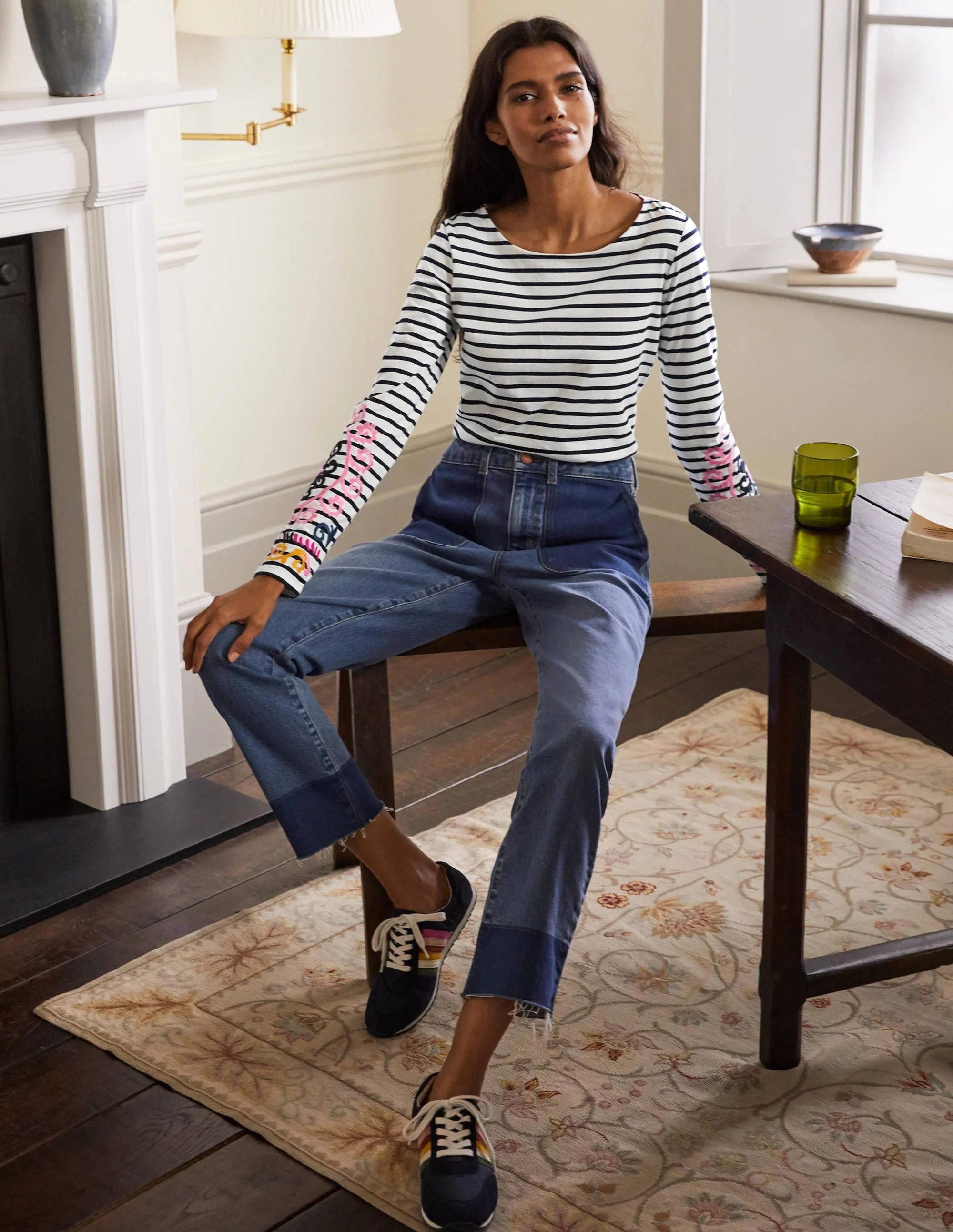 Statement-Bretonshirt-Naturweiß/Navy, Stickerei - Image 3