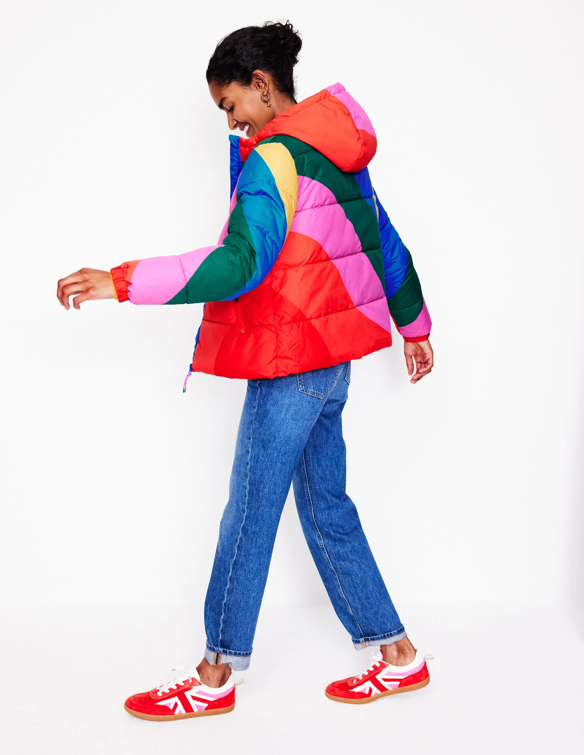 Steppmantel mit Kapuze-Regenbogen - Image 4