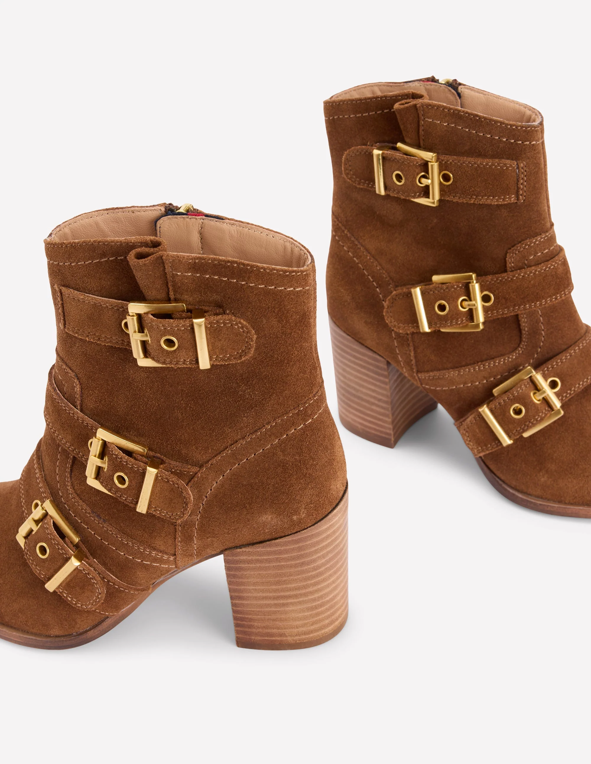 Stiefelette mit Absatz und Schnalle-Schokoladenbraun - Image 4