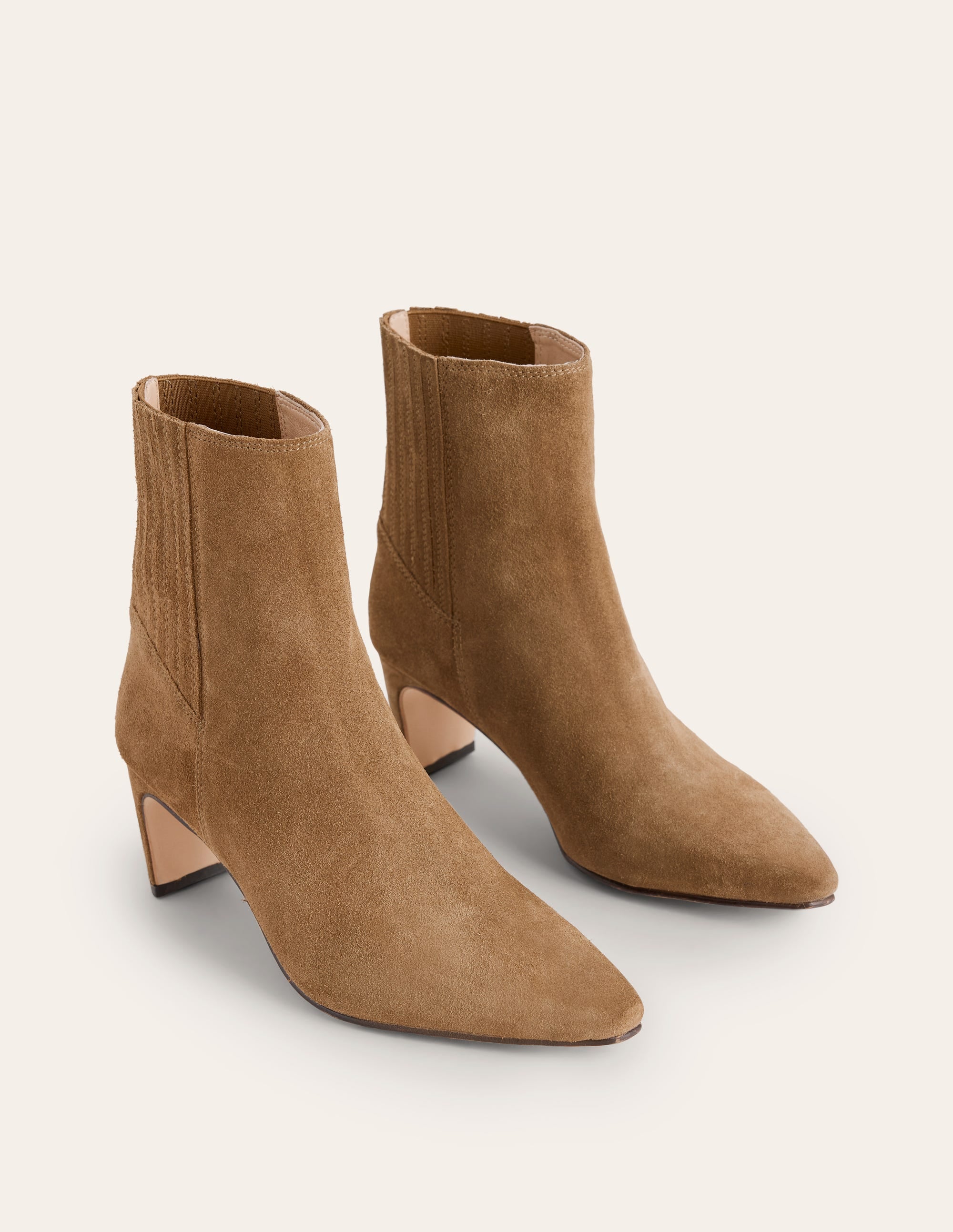 Stiefeletten mit Absatz und Ziereinsatz hinten-Altes Moosgrün - Image 3