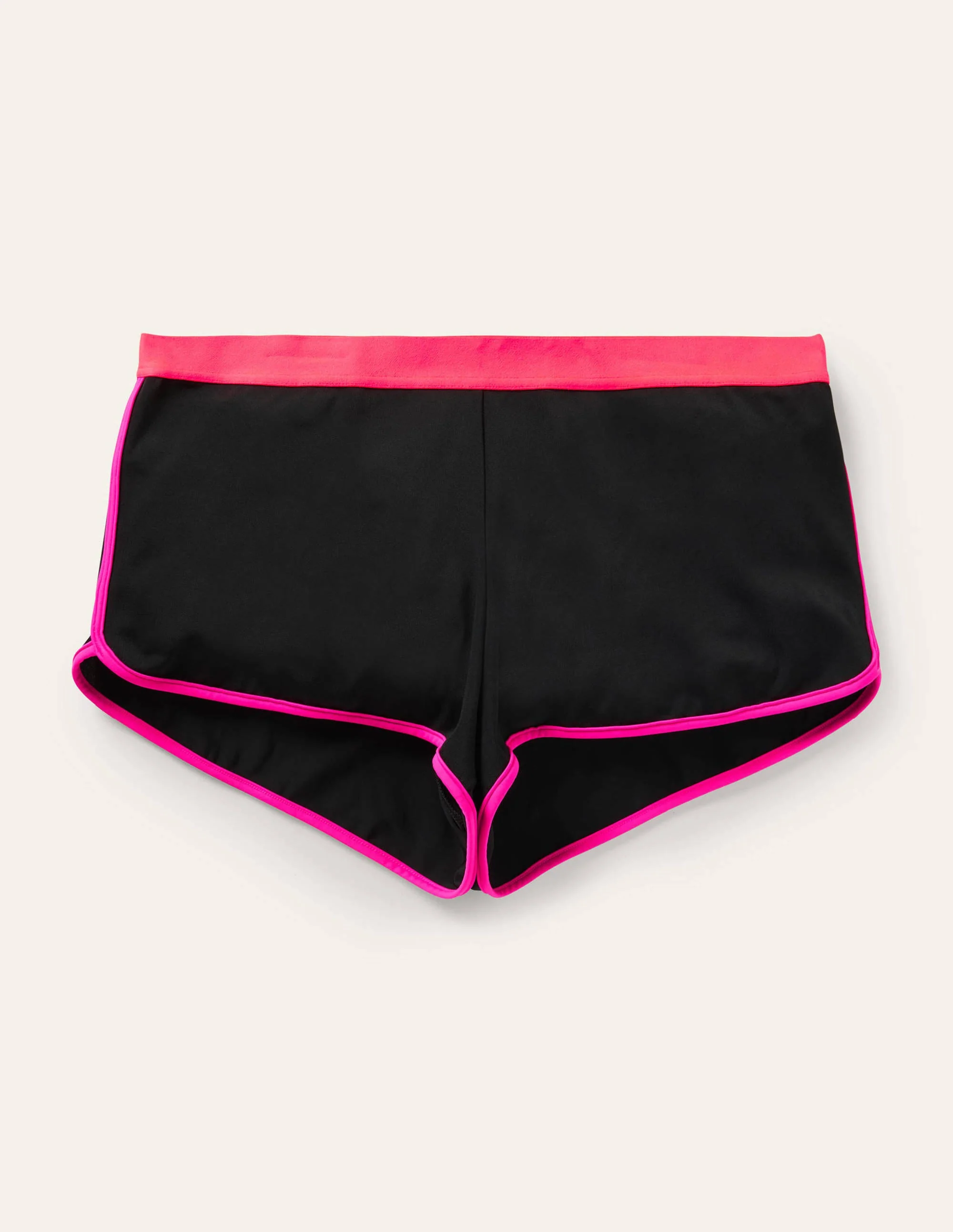 Strandshorts mit elastischem Bund-Schwarz/Kräftiges Rot - Image 5