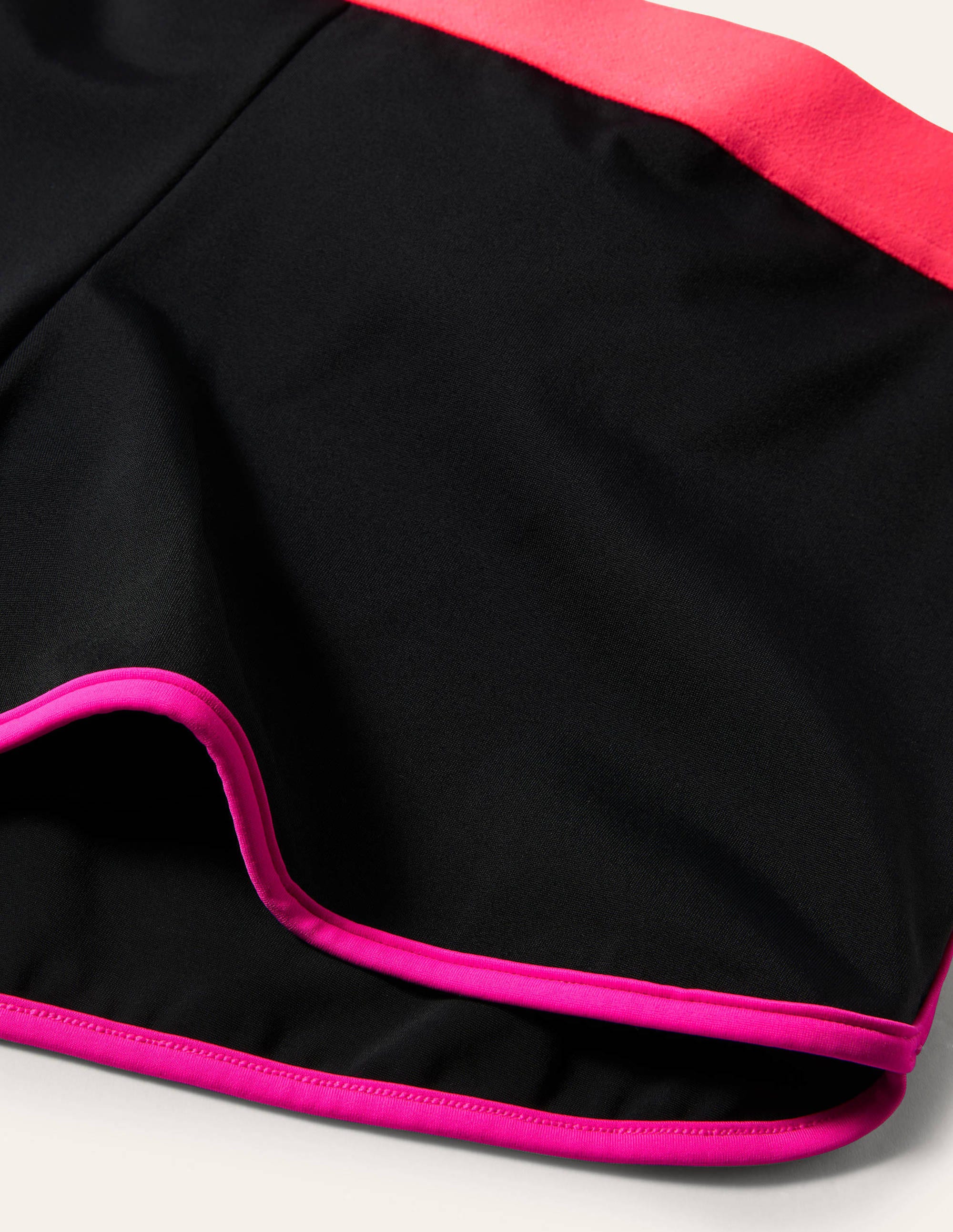 Strandshorts mit elastischem Bund-Schwarz/Kräftiges Rot - Image 6