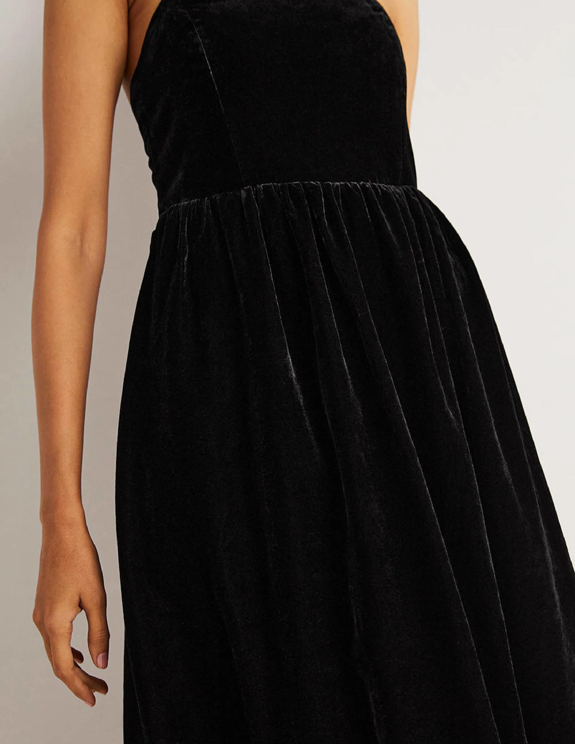 Strapless Velvet Dress-Schwarz - Image 2