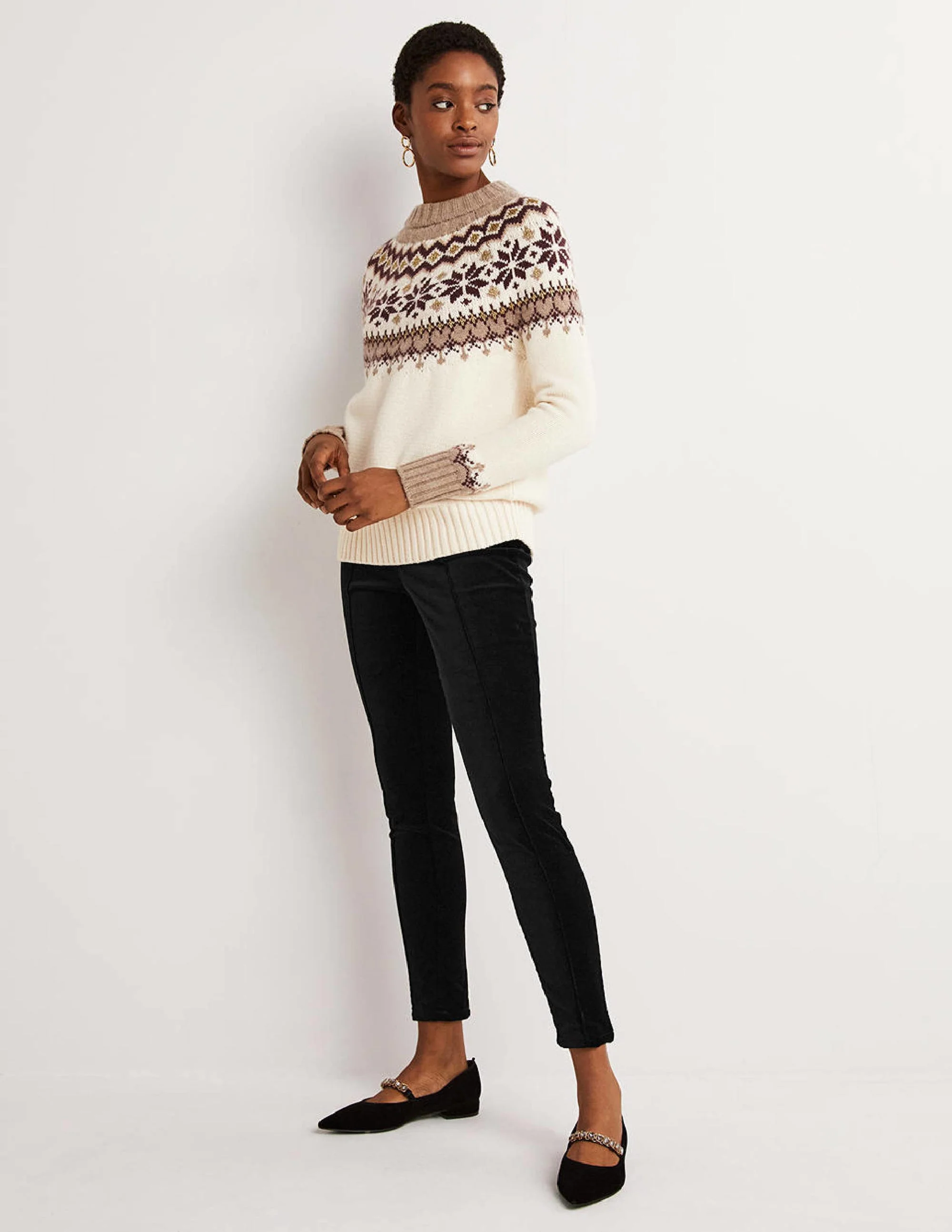 Stretch-Leggings aus Samt-Schwarz, Samt