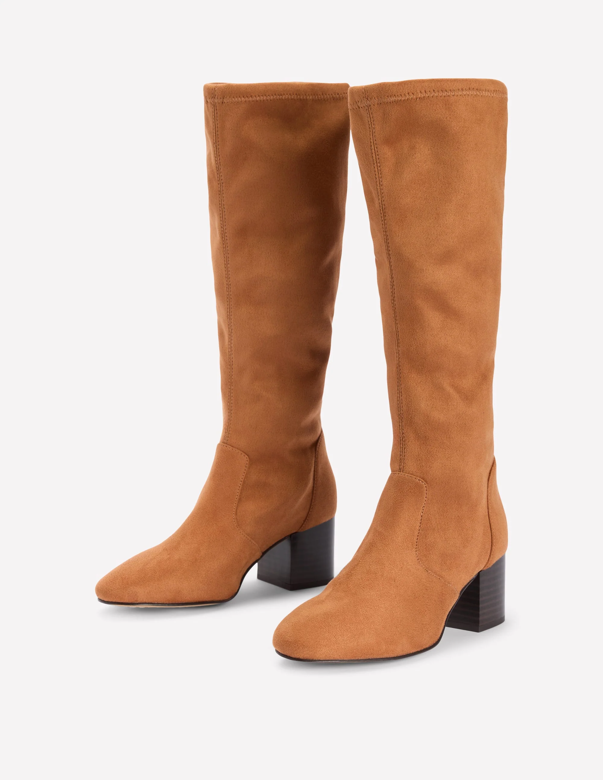 Stretchstiefel mit Blockabsatz-Braun - Image 3