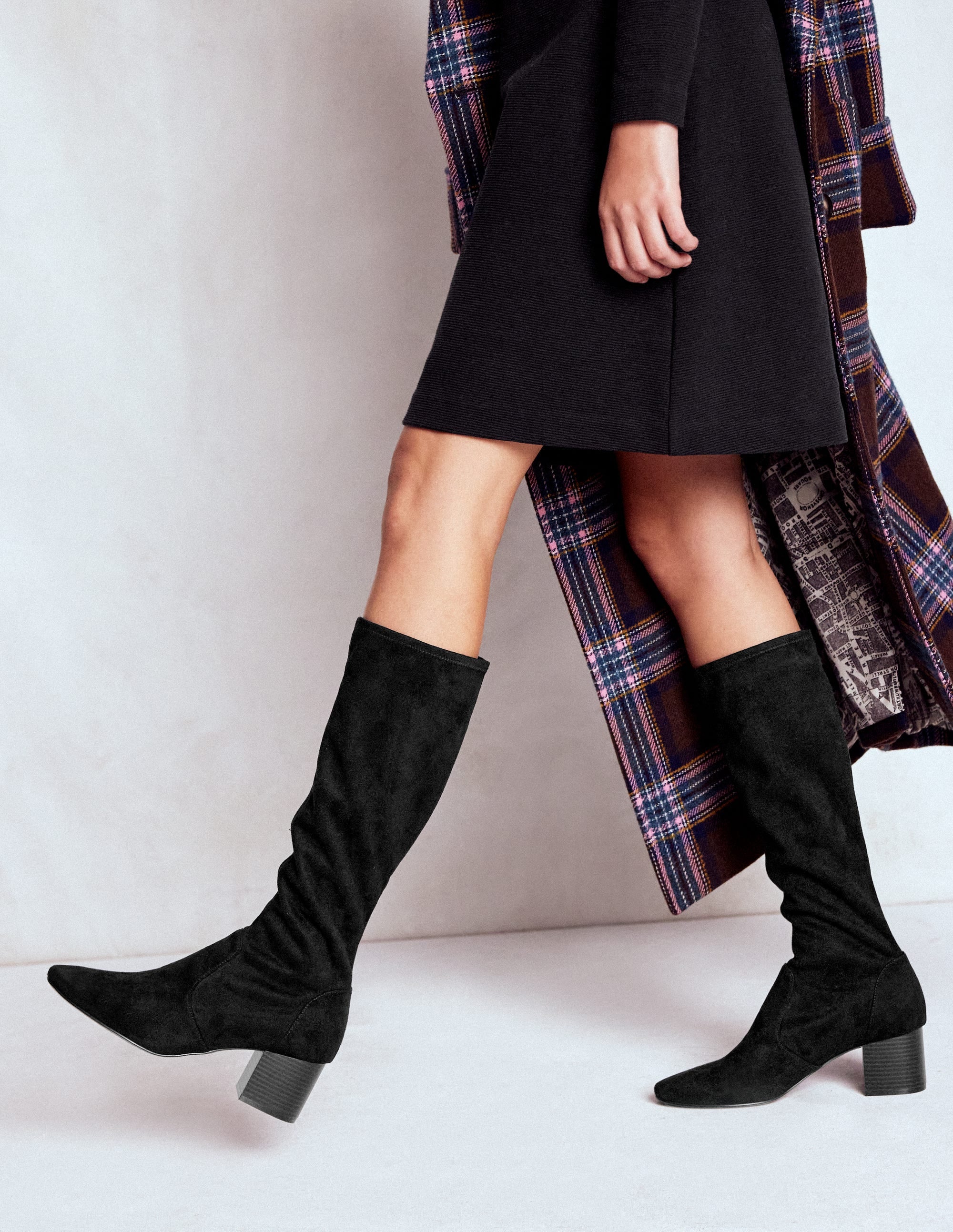 Stretchstiefel mit Blockabsatz-Schwarz - Image 2