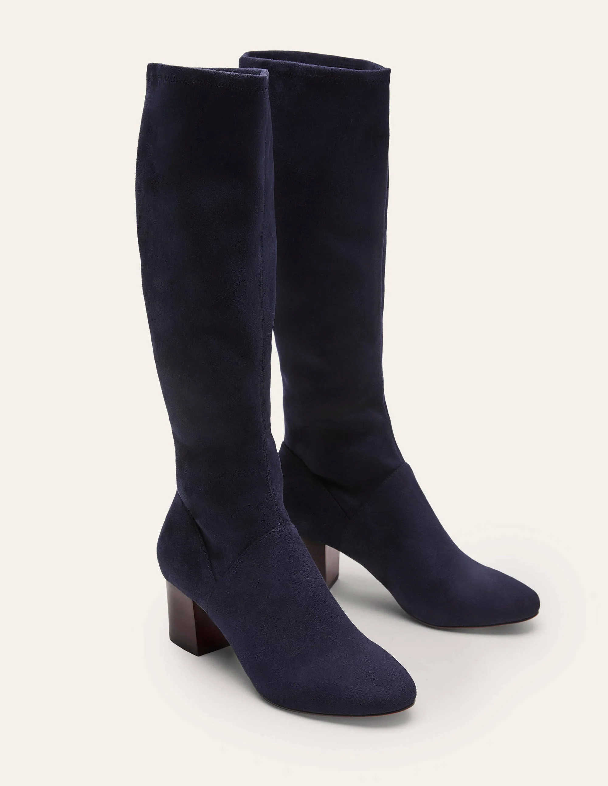 Stretchstiefel mit runder Zehenpartie-Marineblau