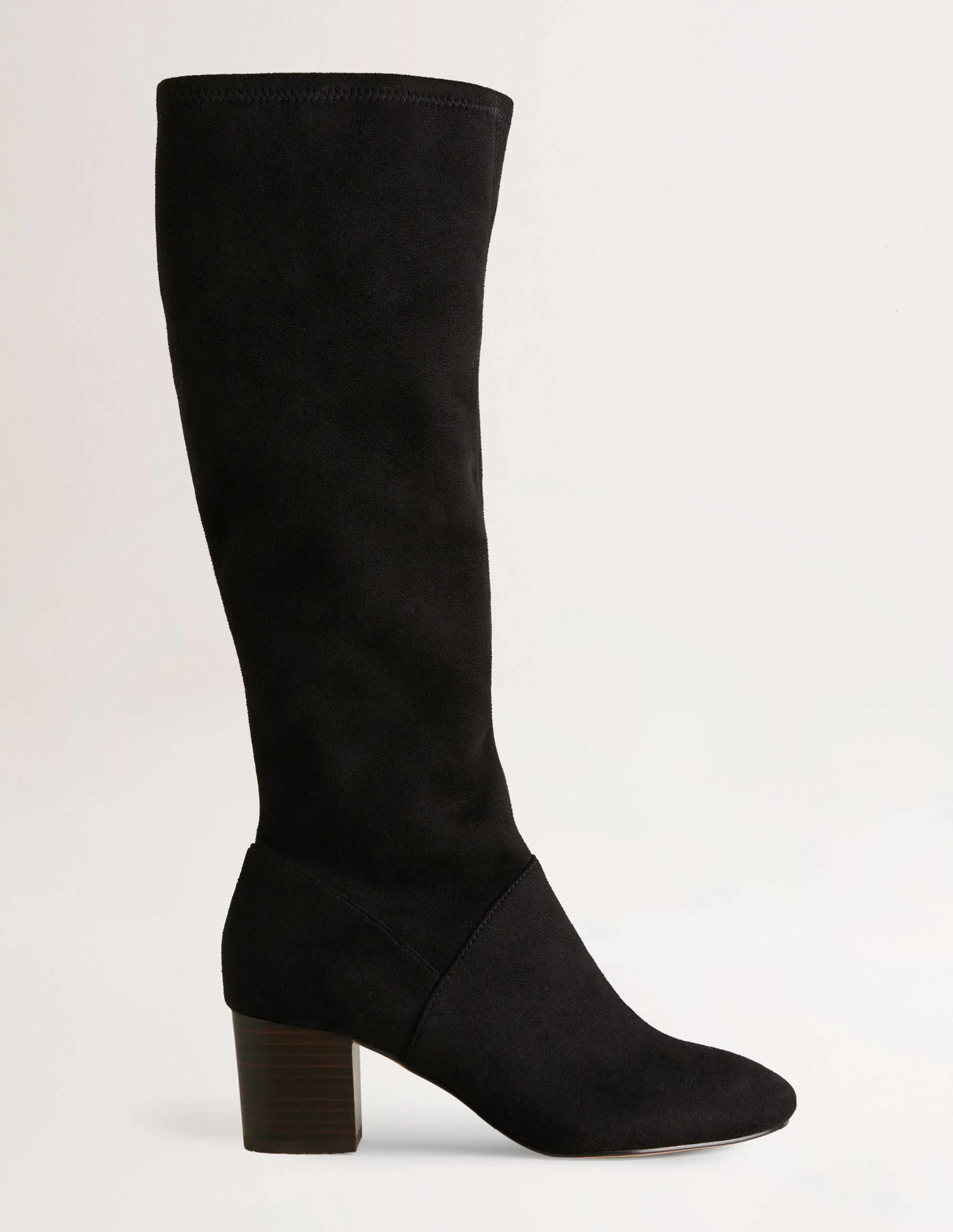 Stretchstiefel mit runder Zehenpartie-Schwarz