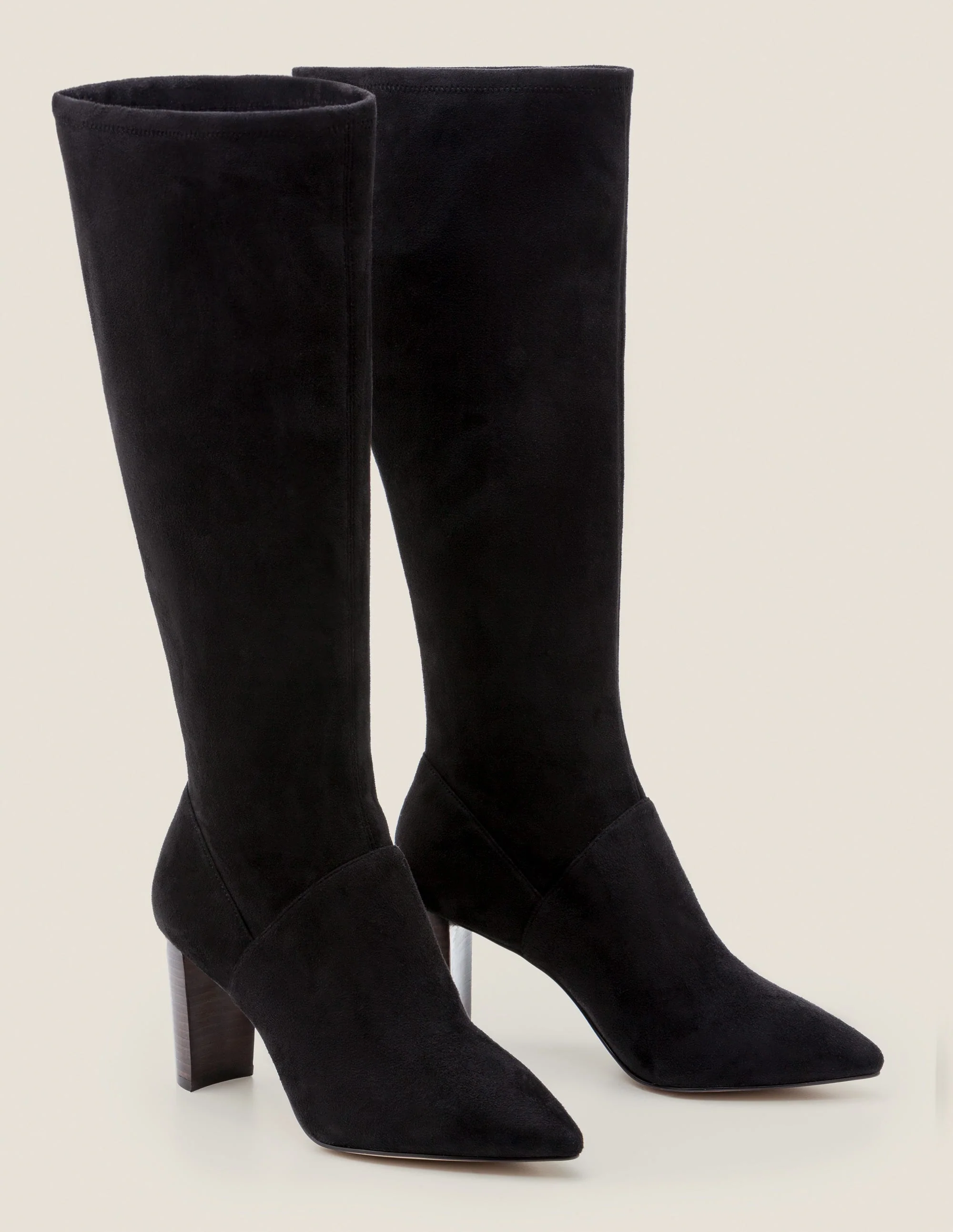 Stretchstiefel mit spitzer Zehenpartie-Schwarz