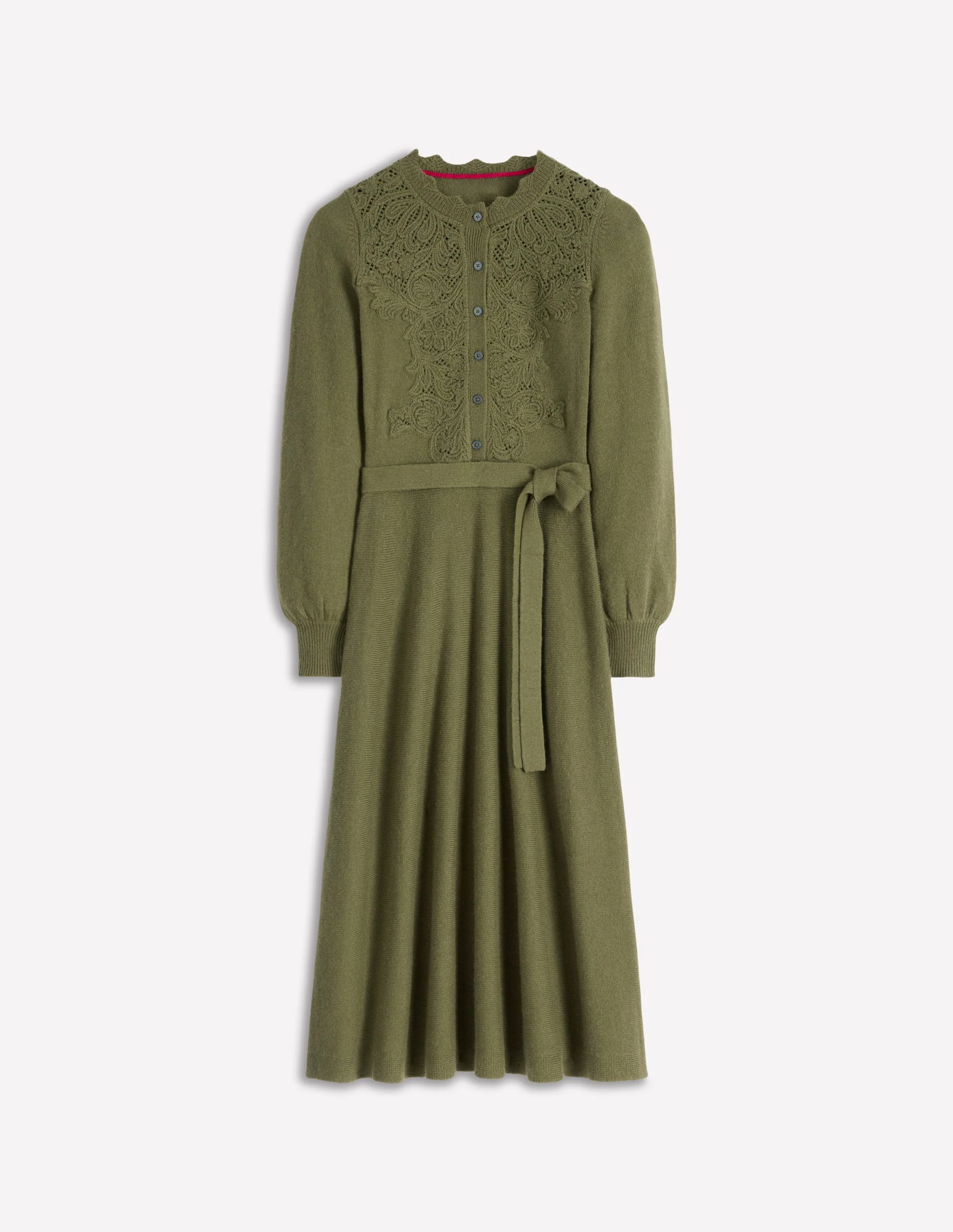 Strick-Midikleid mit Spitzeneinsatz-Waldlichtung - Image 7