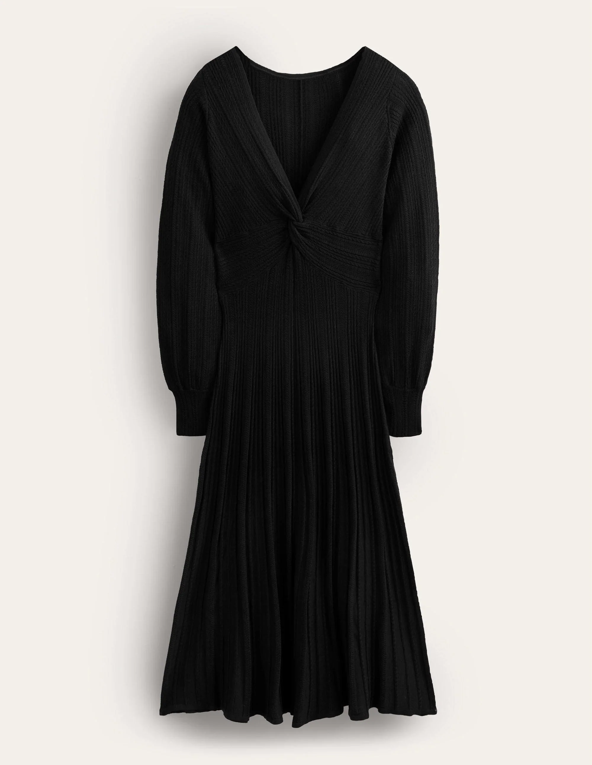 Strick-Midikleid mit Twistdetail-Schwarz - Image 6