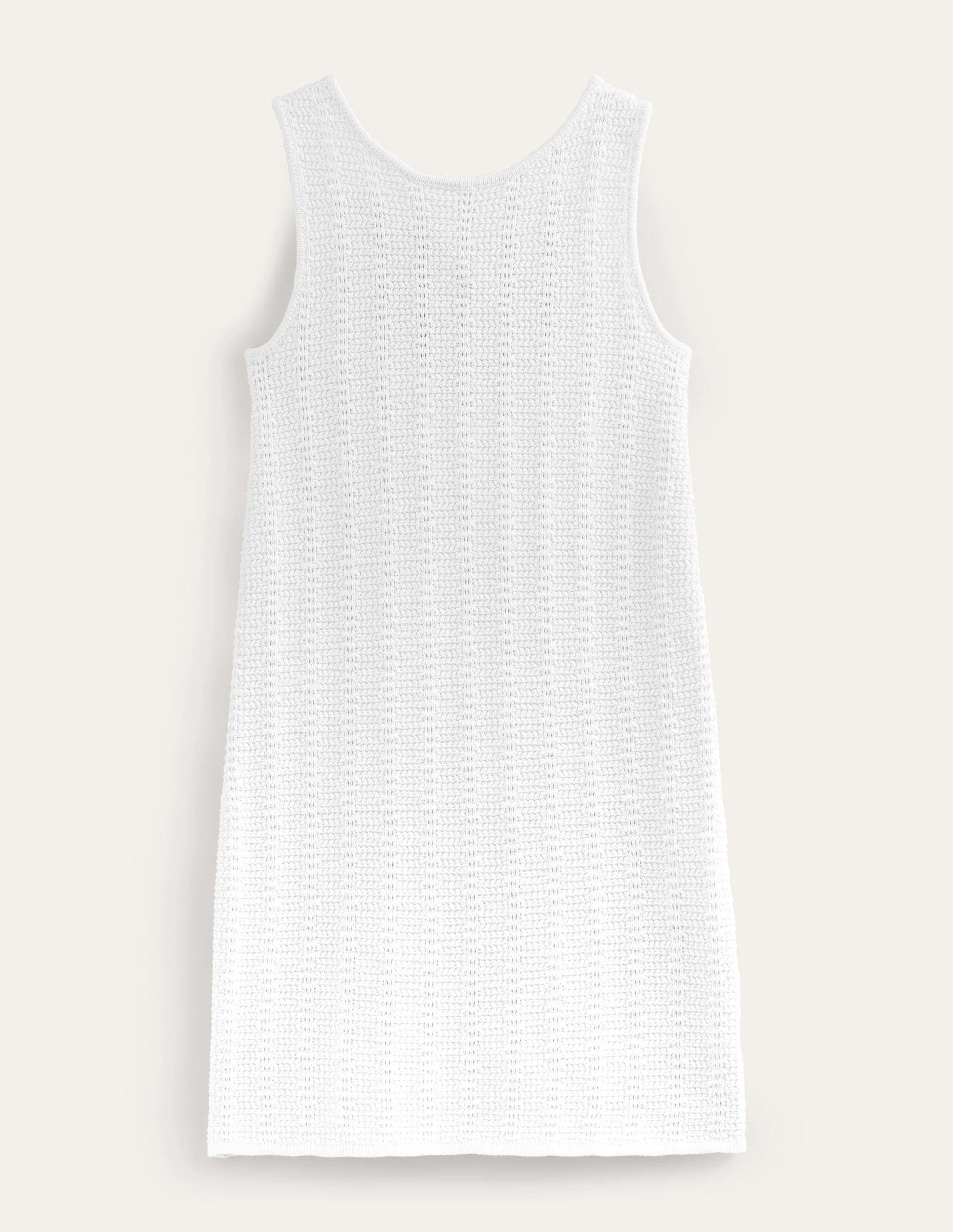 Strick-Minikleid mit rundem Rückenausschnitt-Weiß - Image 7