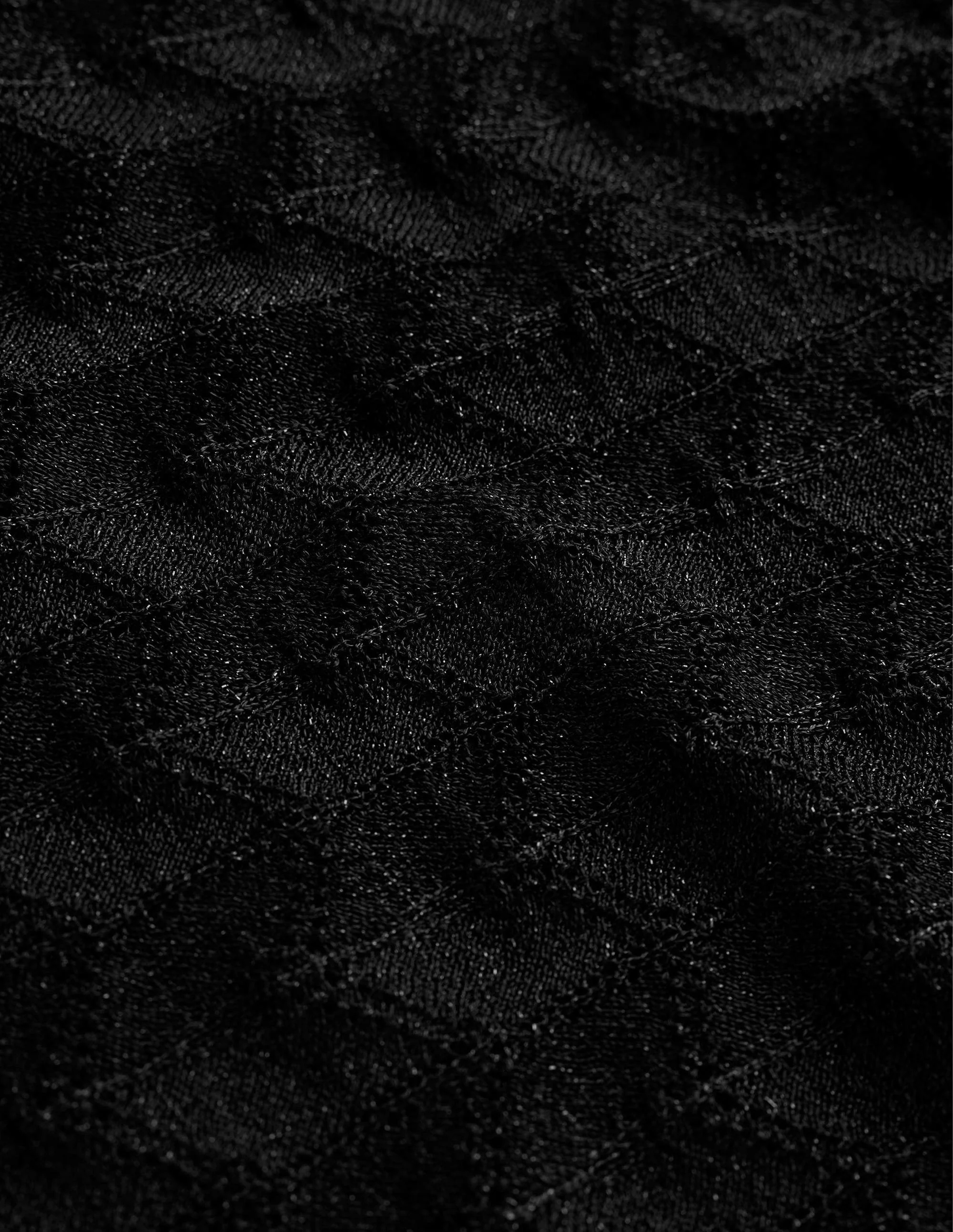 Strick-Strand-Top mit V-Ausschnitt-Metallic Schwarz - Image 6
