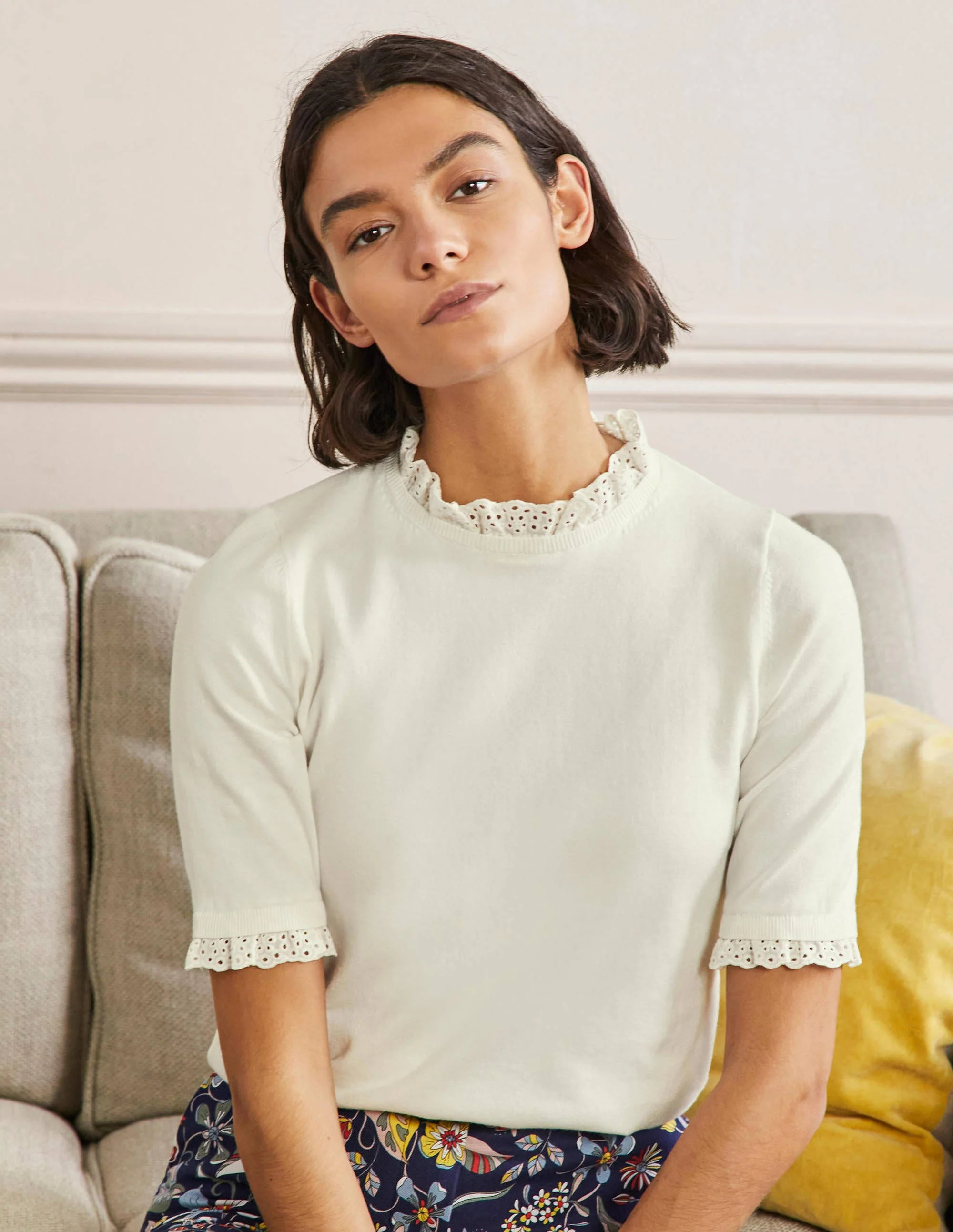Strick-T-Shirt aus einer Webmischung-Naturweiß - Image 4