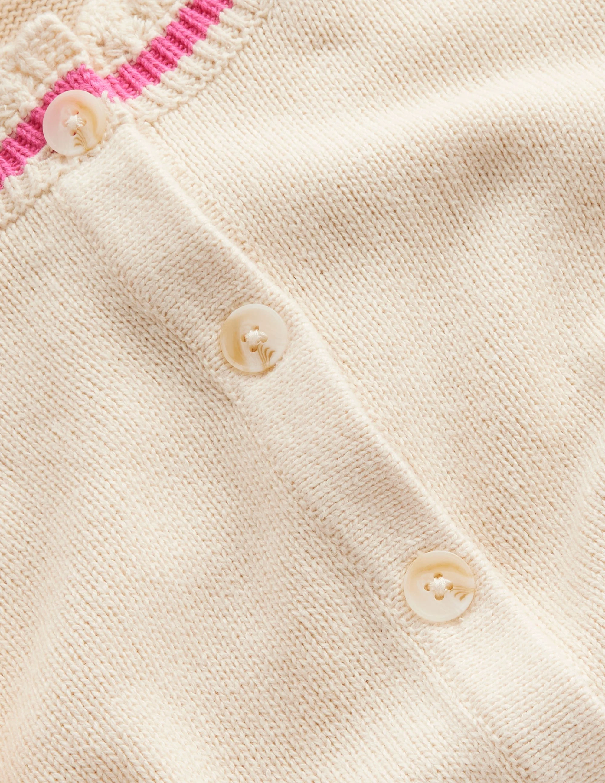 Strickjacke mit gehäkeltem Rüschendetail-Warmes Naturweiß - Image 6
