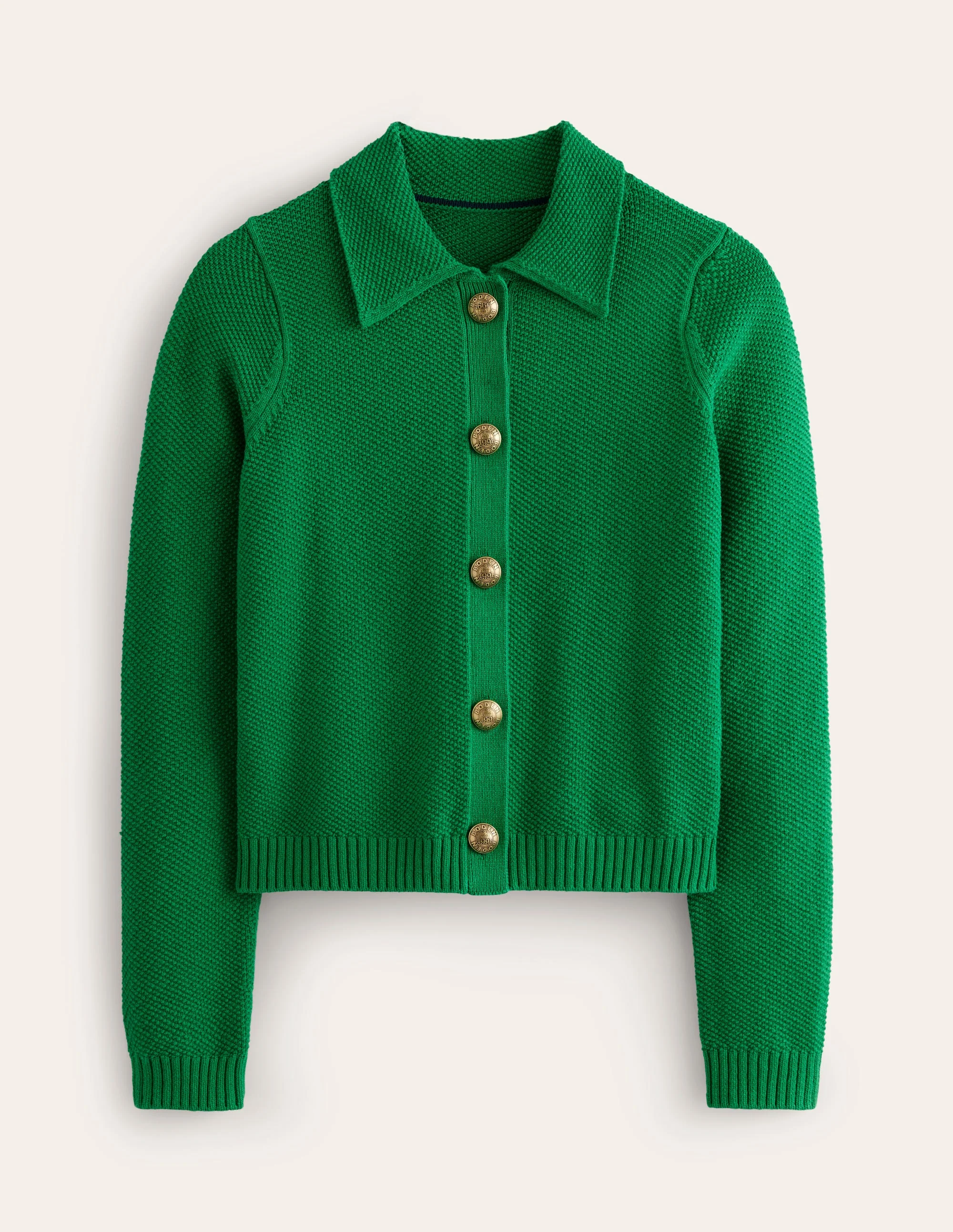 Strickjacke mit Kragen-Sattes Smaragdgrün - Image 5