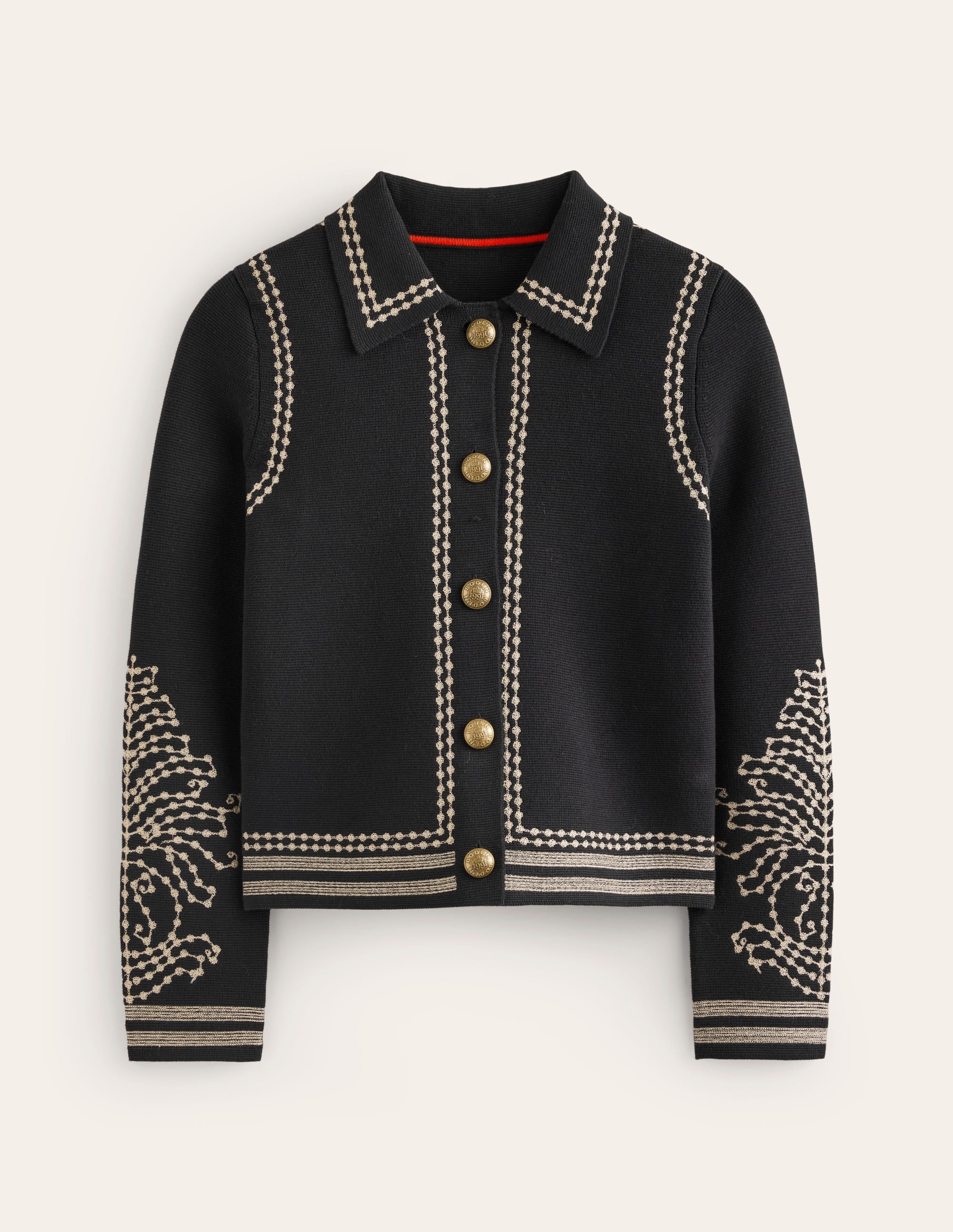 Strickjacke mit Kragen-Schwarz - Image 5