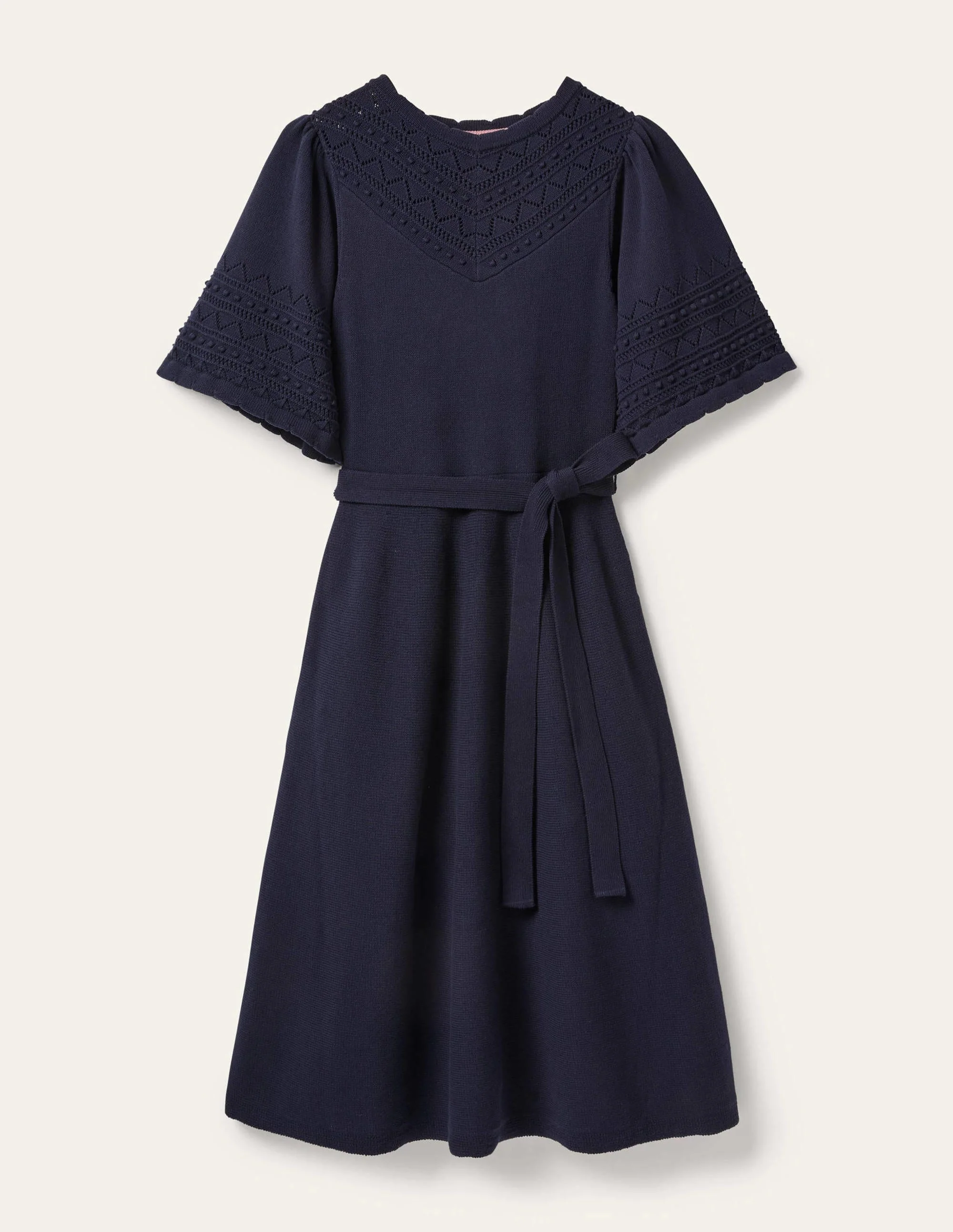 Strickkleid mit weiten Ärmeln-Marineblau - Image 6