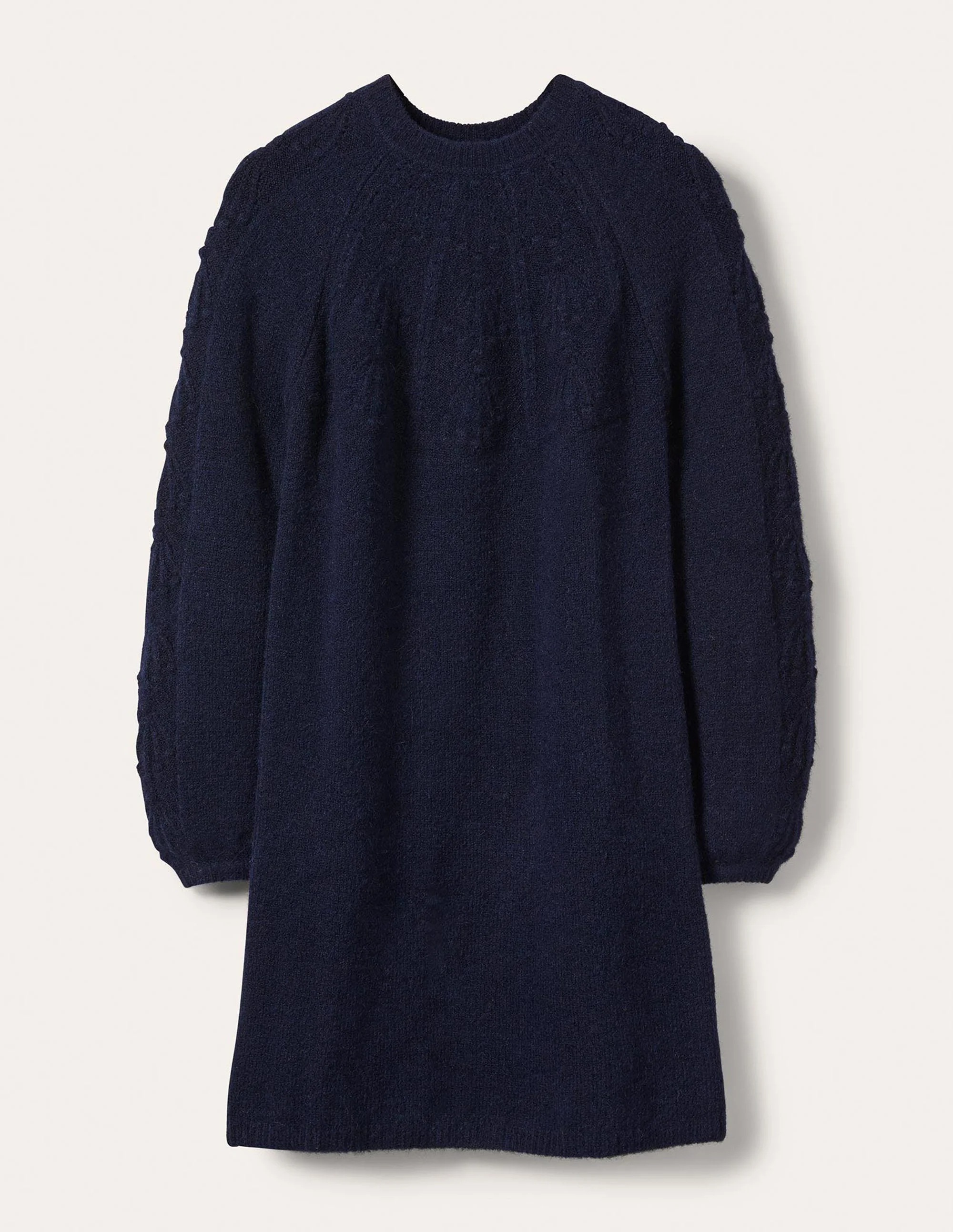 Strickkleid mit Zopfmuster-Marineblau - Image 5