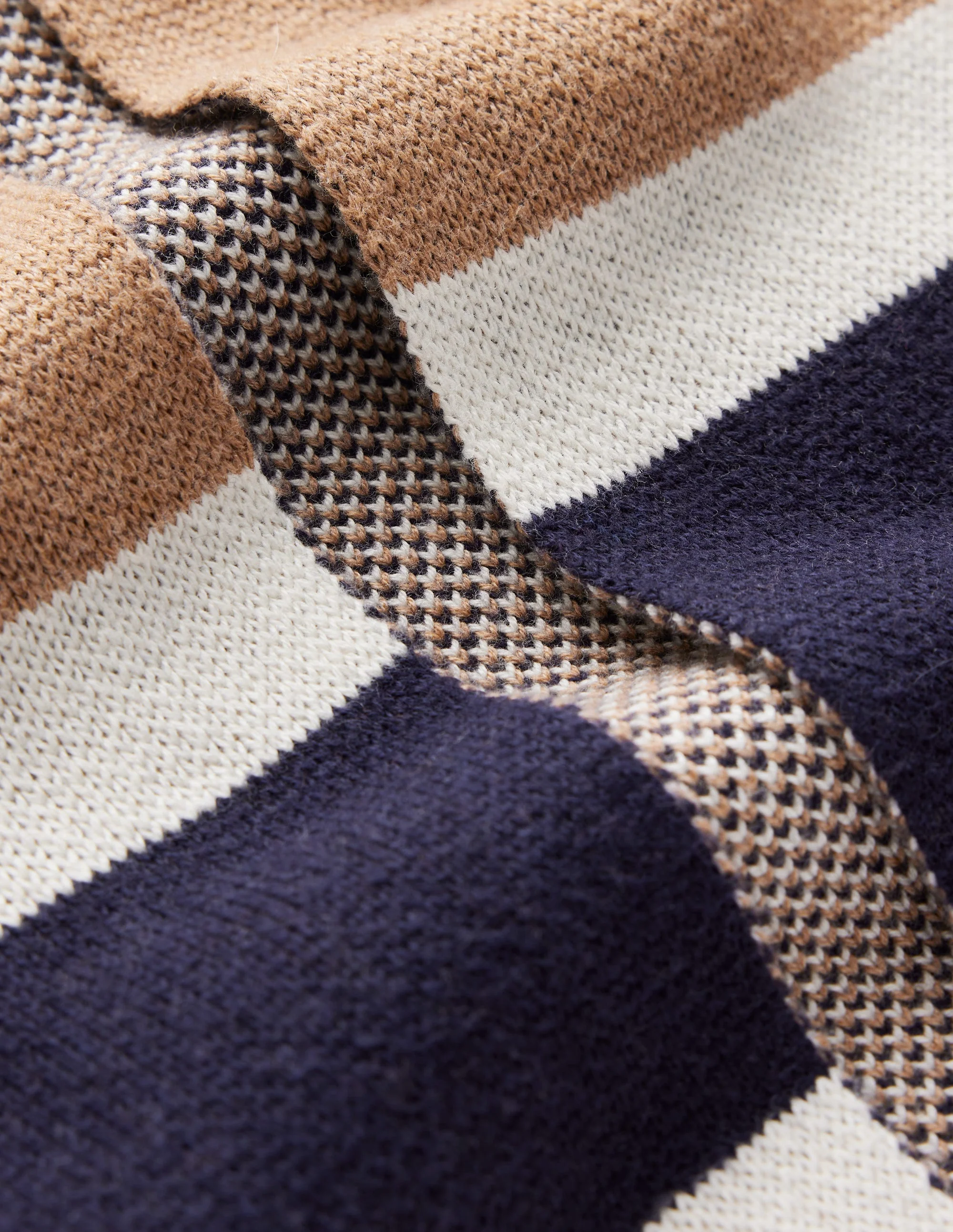 Strickmantel mit großem Design-Kamelbraun Meliert, Union Jack - Image 8