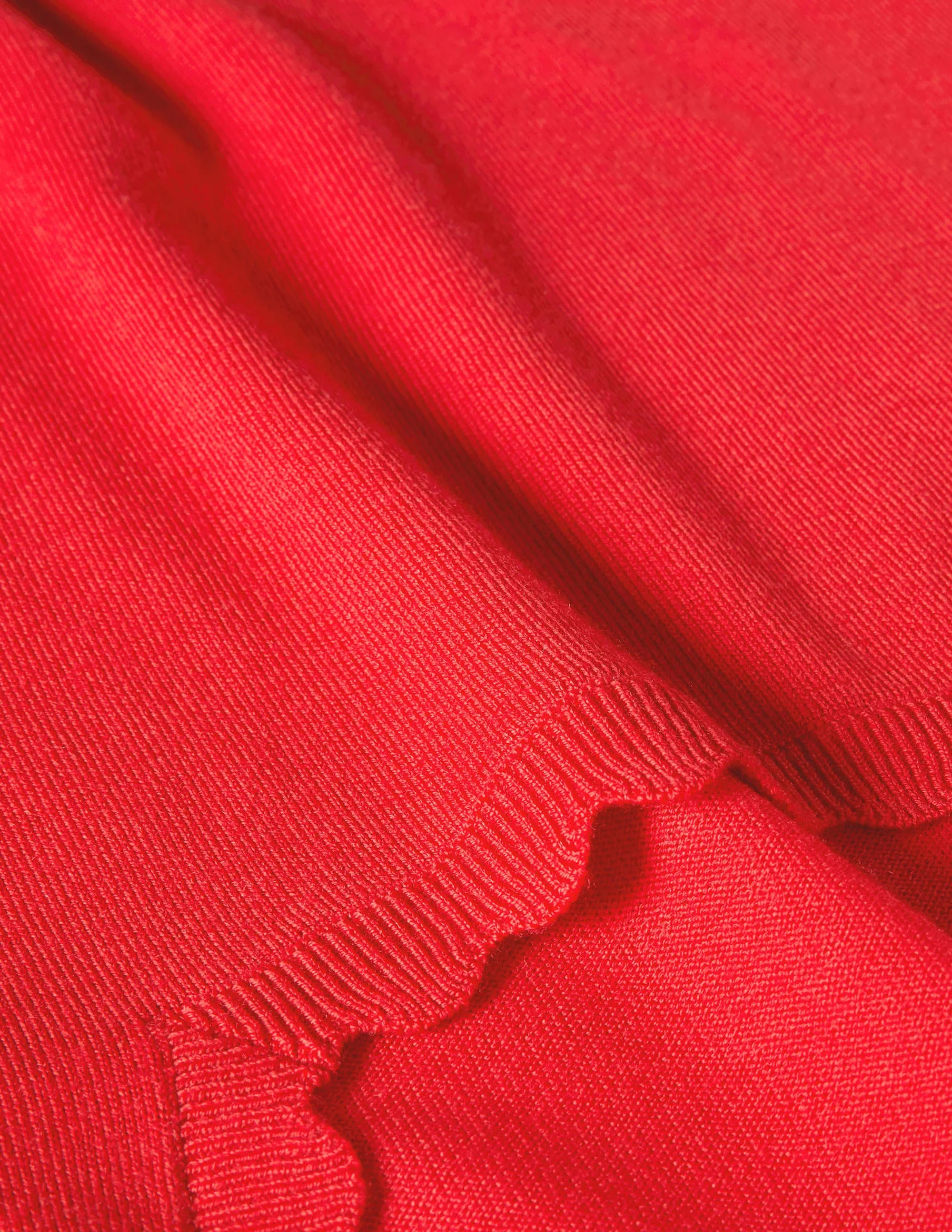 Strickoberteil aus Merinowolle mit Muschelausschnitt-Kirschrot - Image 6