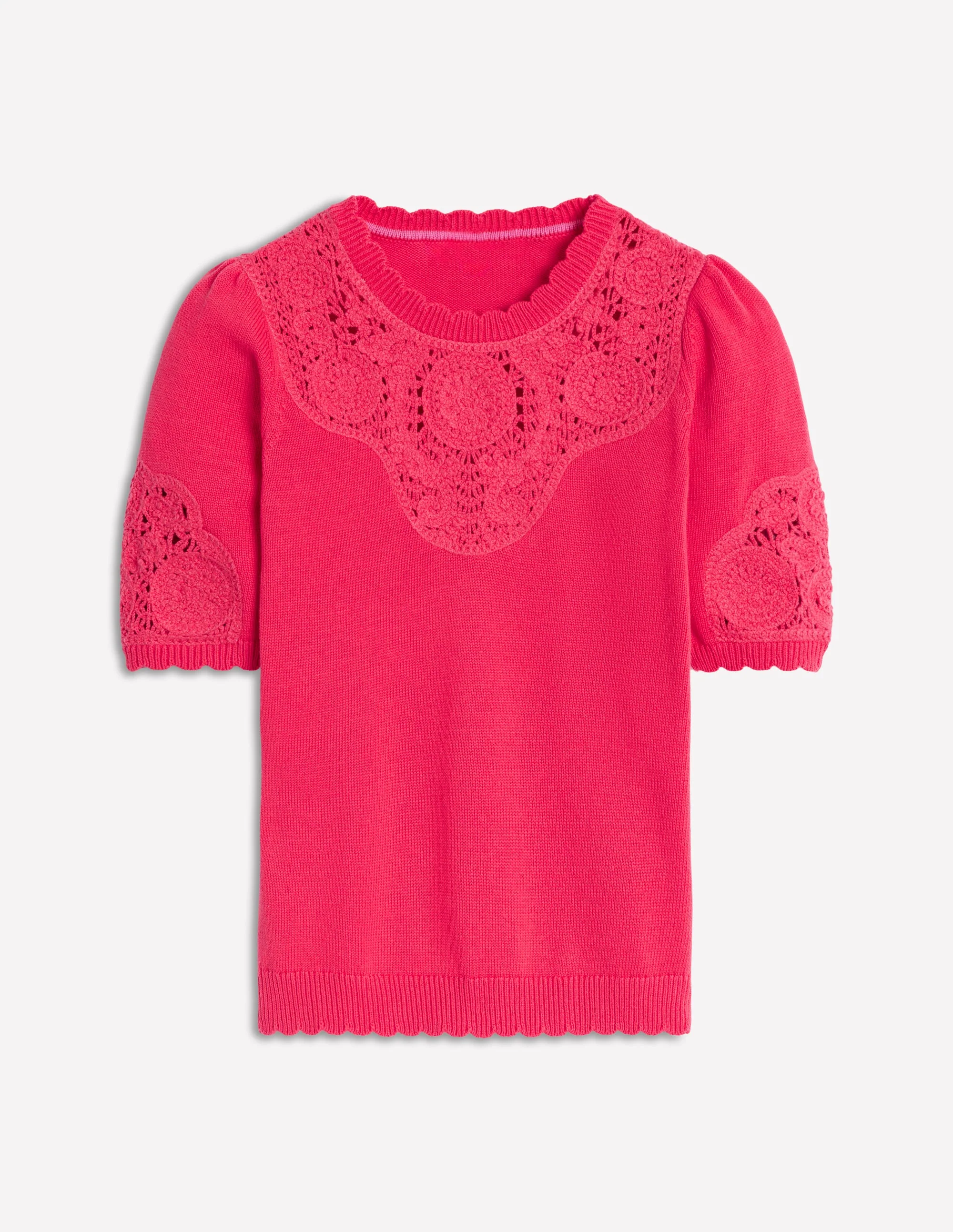 Strickoberteil mit bestickter Passe-Kamelienrosa - Image 5