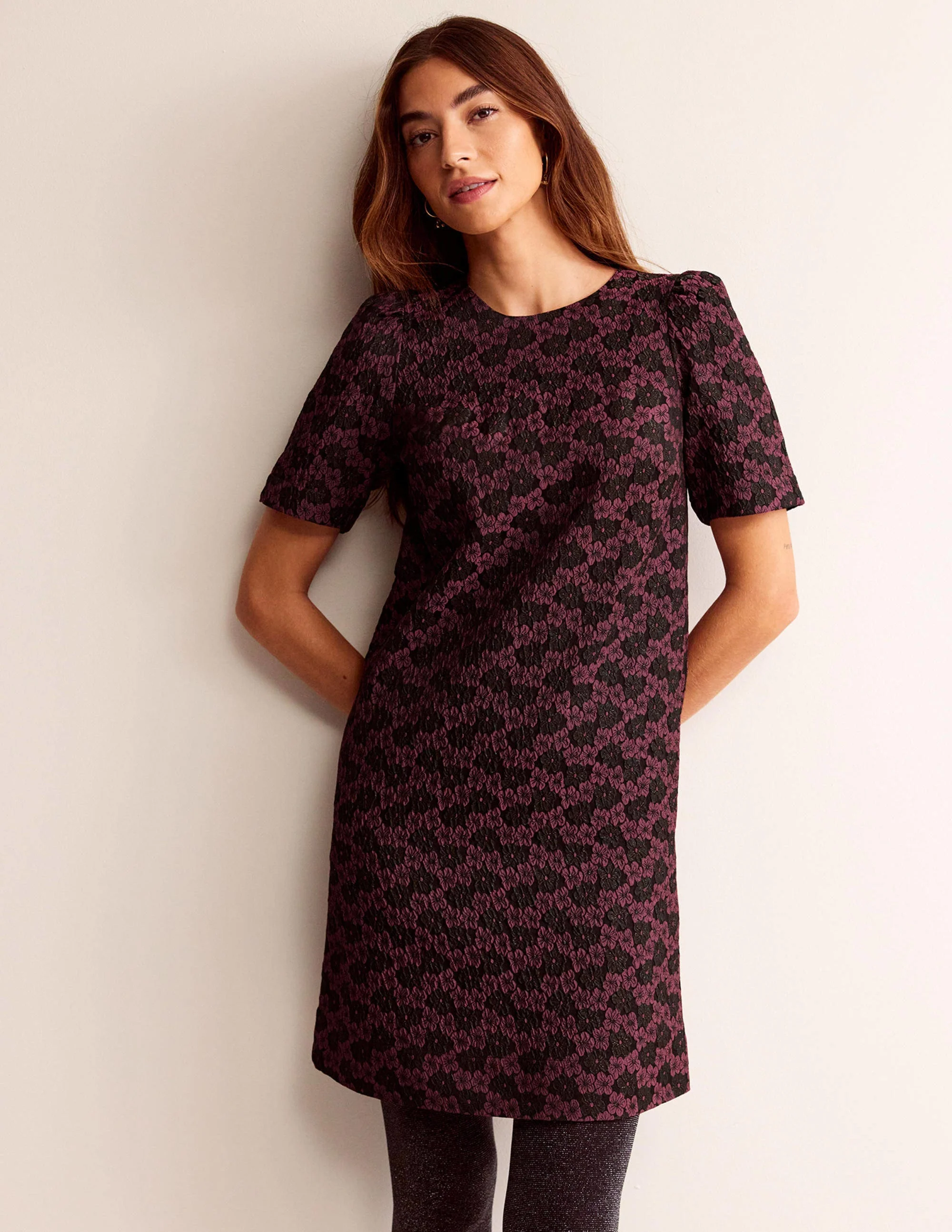 Strukturiertes Jacquard-Kleid-Jacquard Floral - Image 4
