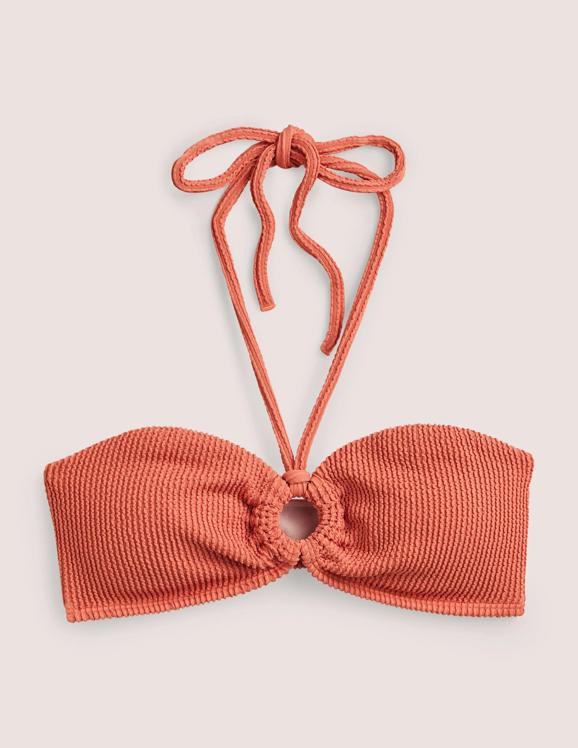 Strukturiertes Neckholder-Bikinioberteil-Terracotta - Image 5