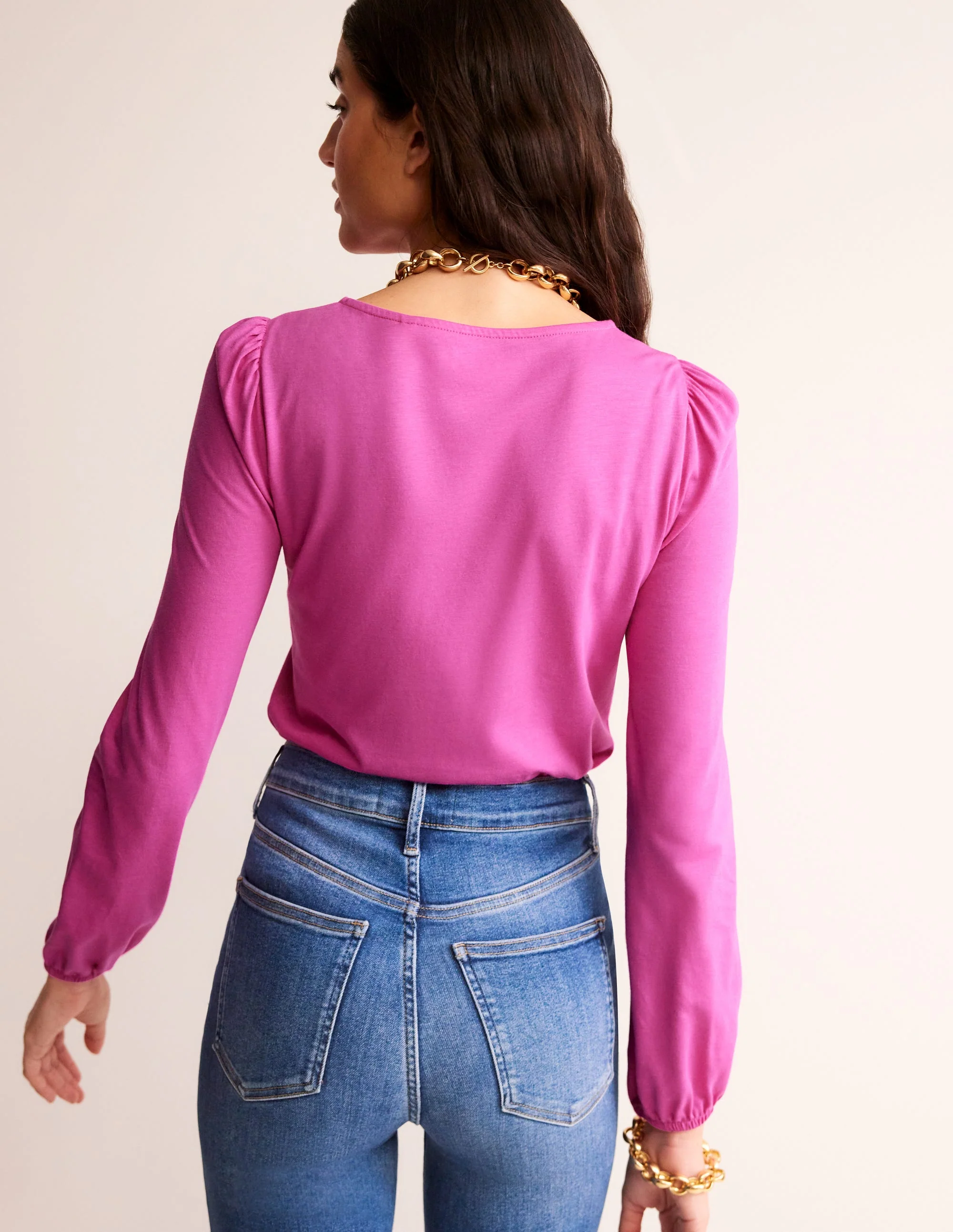 Superweiches, langärmeliges Oberteil-Magenta - Image 3