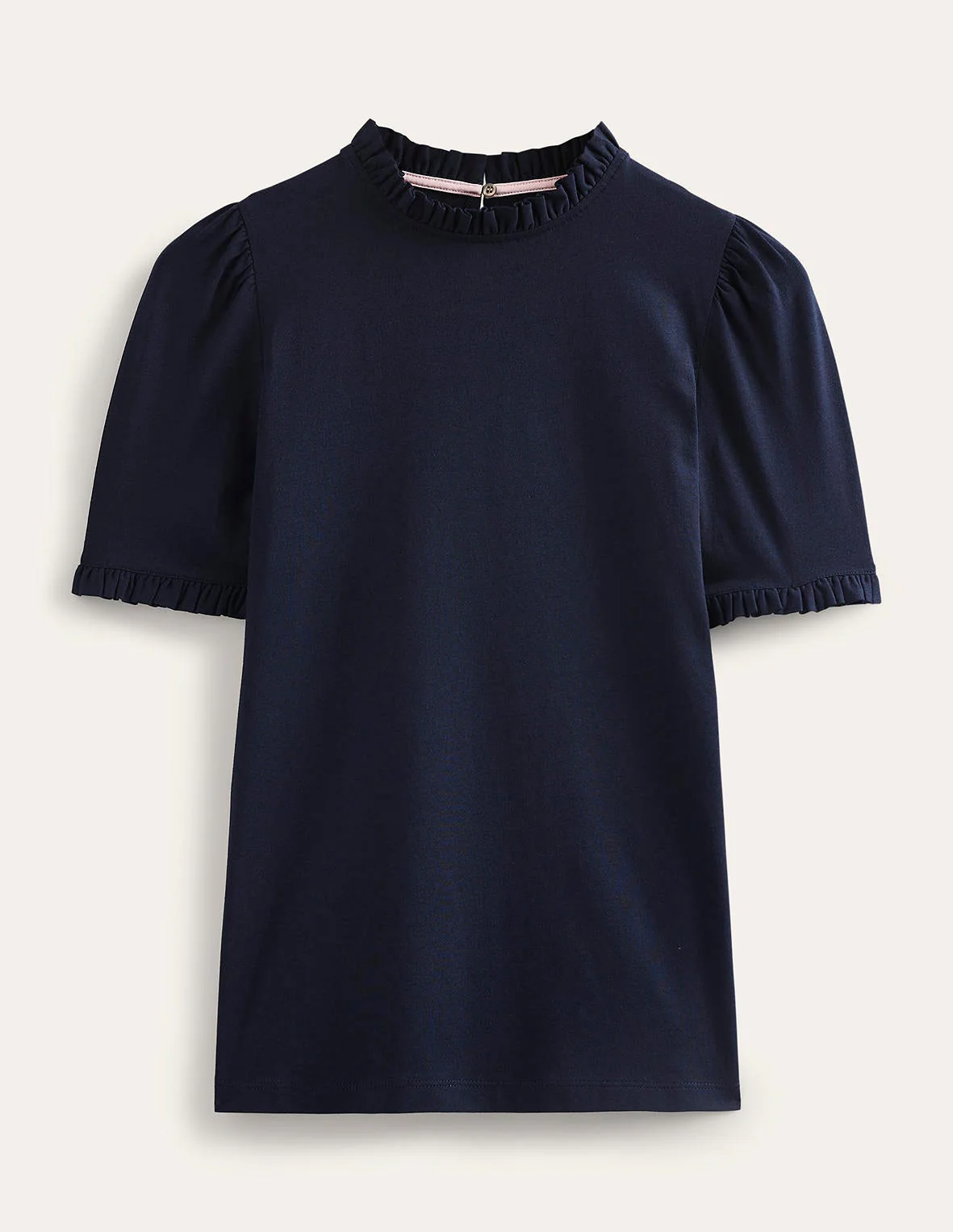 Superweiches T-Shirt mit Rüschendetail-Aqua Marine Marl - Image 5